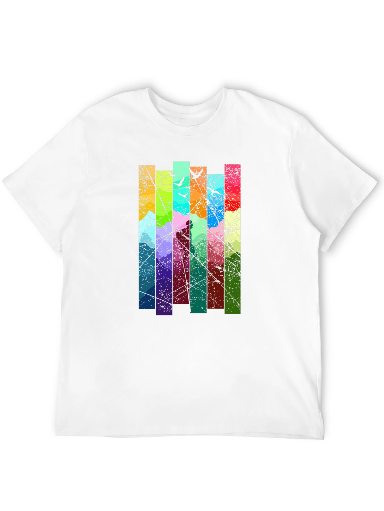 Abstract Art Birds on a Wire Graphic T-Shirt