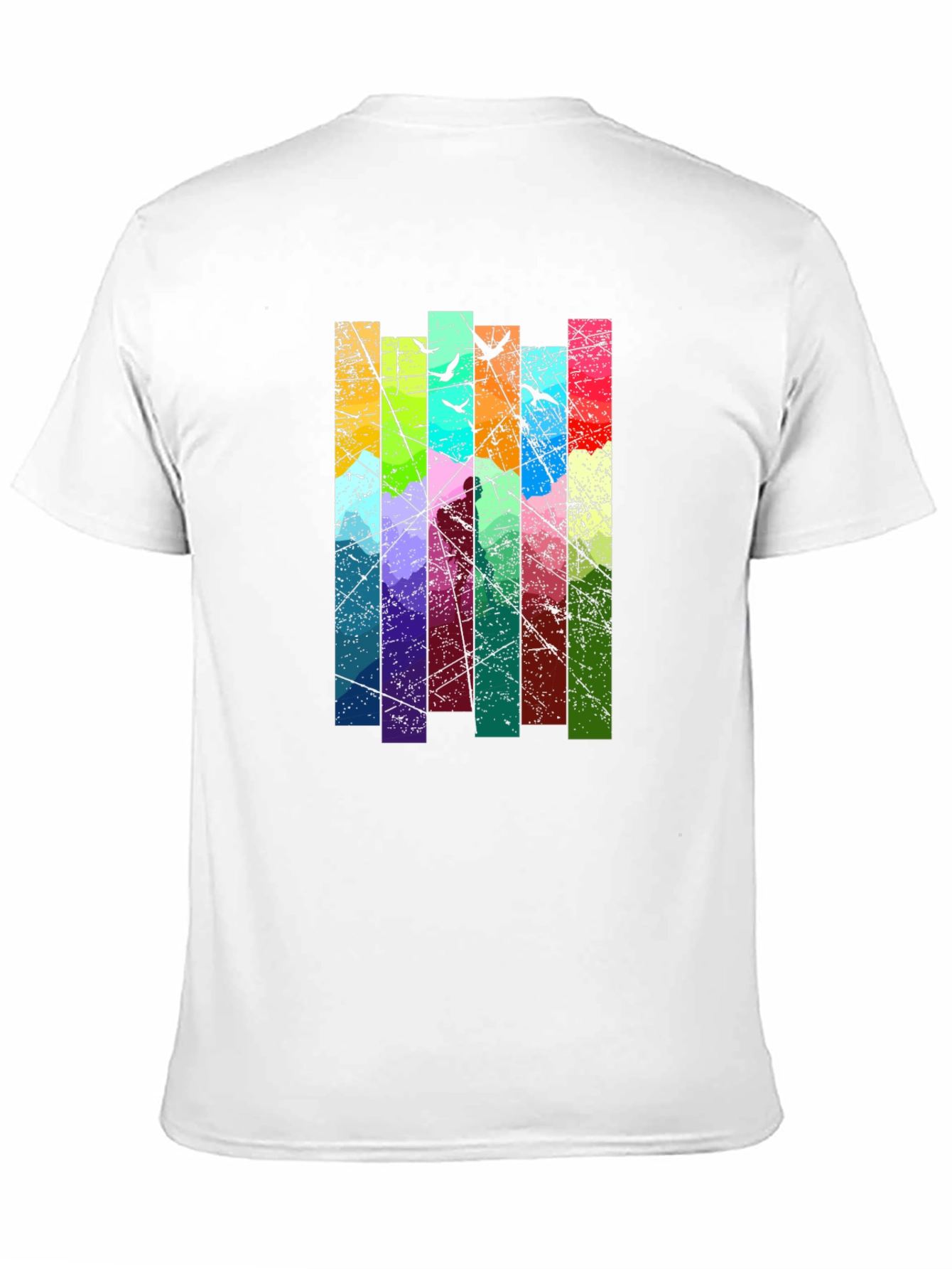 Abstract Art Birds on a Wire Graphic T-Shirt
