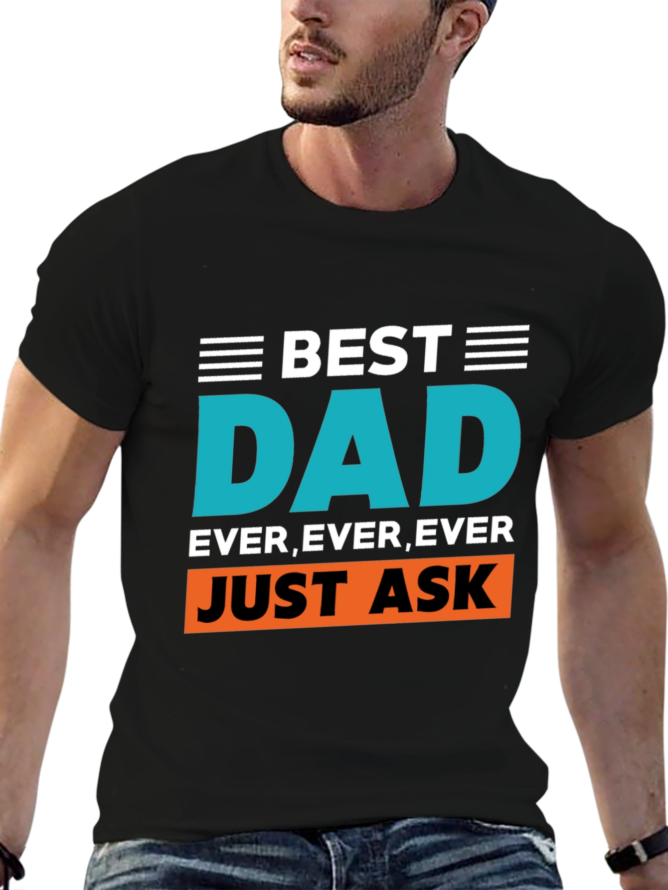Best Dad Ever Graphic Tee - Black