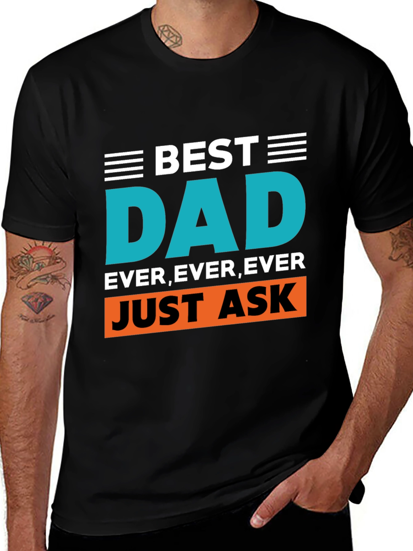 Best Dad Ever Graphic Tee - Black