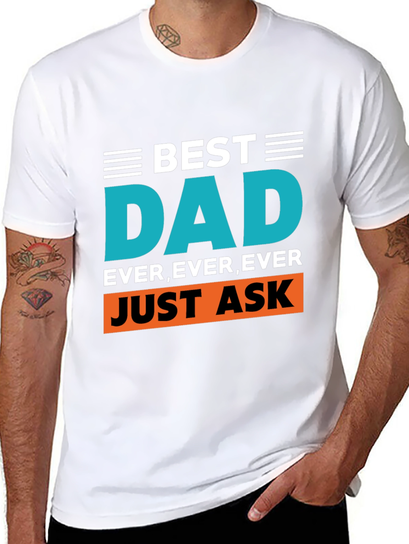 Best Dad Ever Graphic Tee - Black