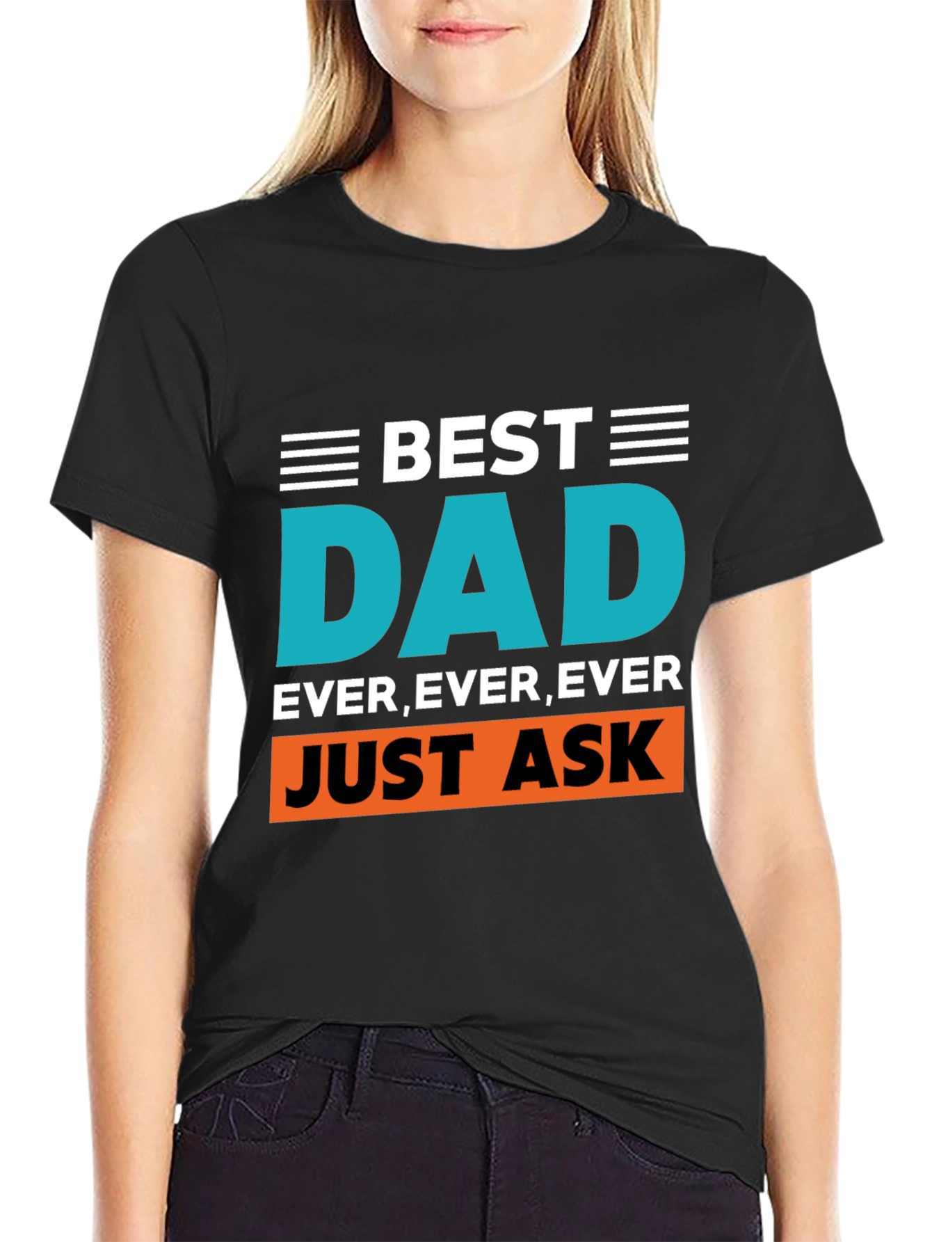 Best Dad Ever Graphic Tee - Black