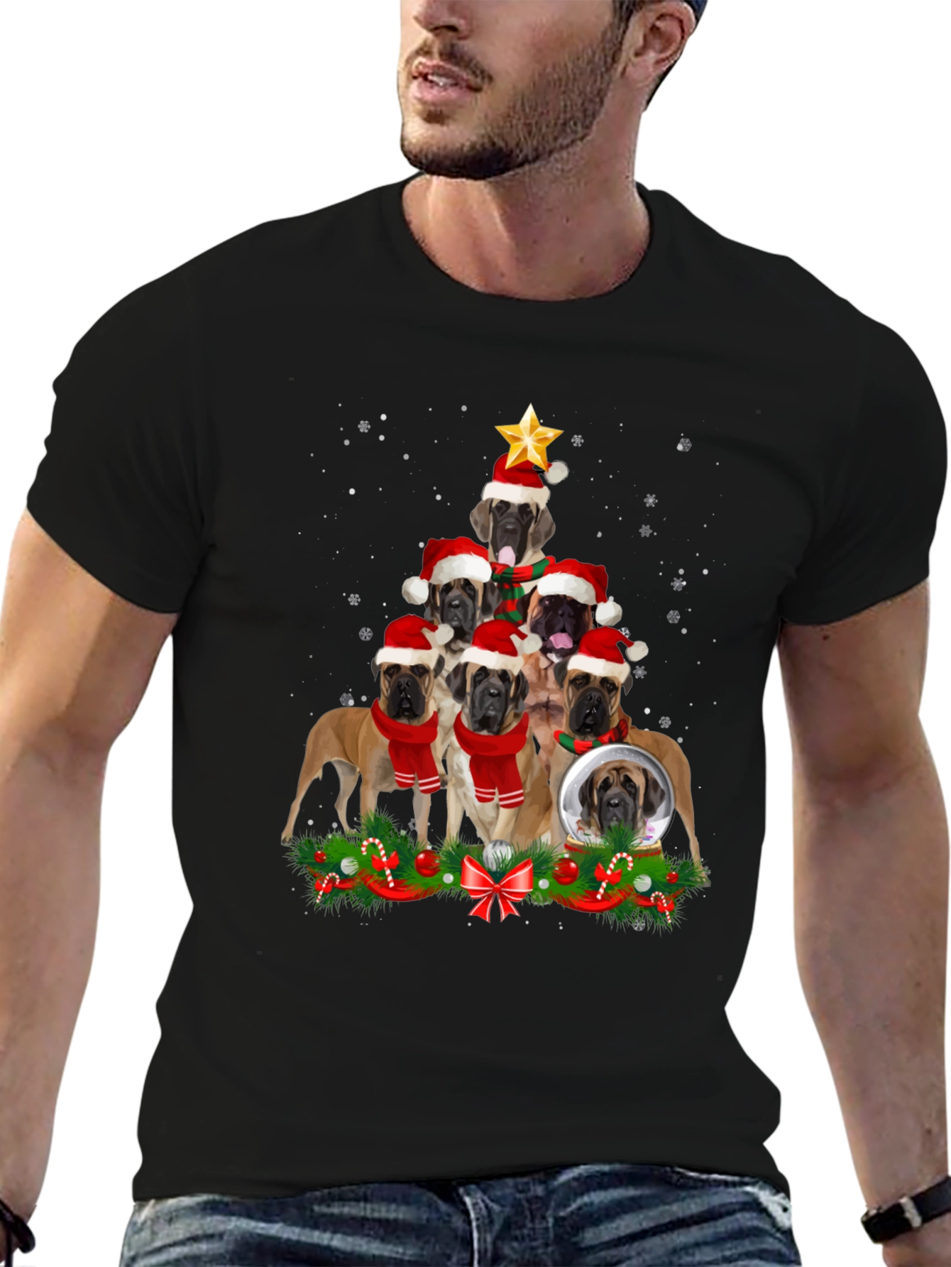 Mastiff Christmas Tree T-Shirt
