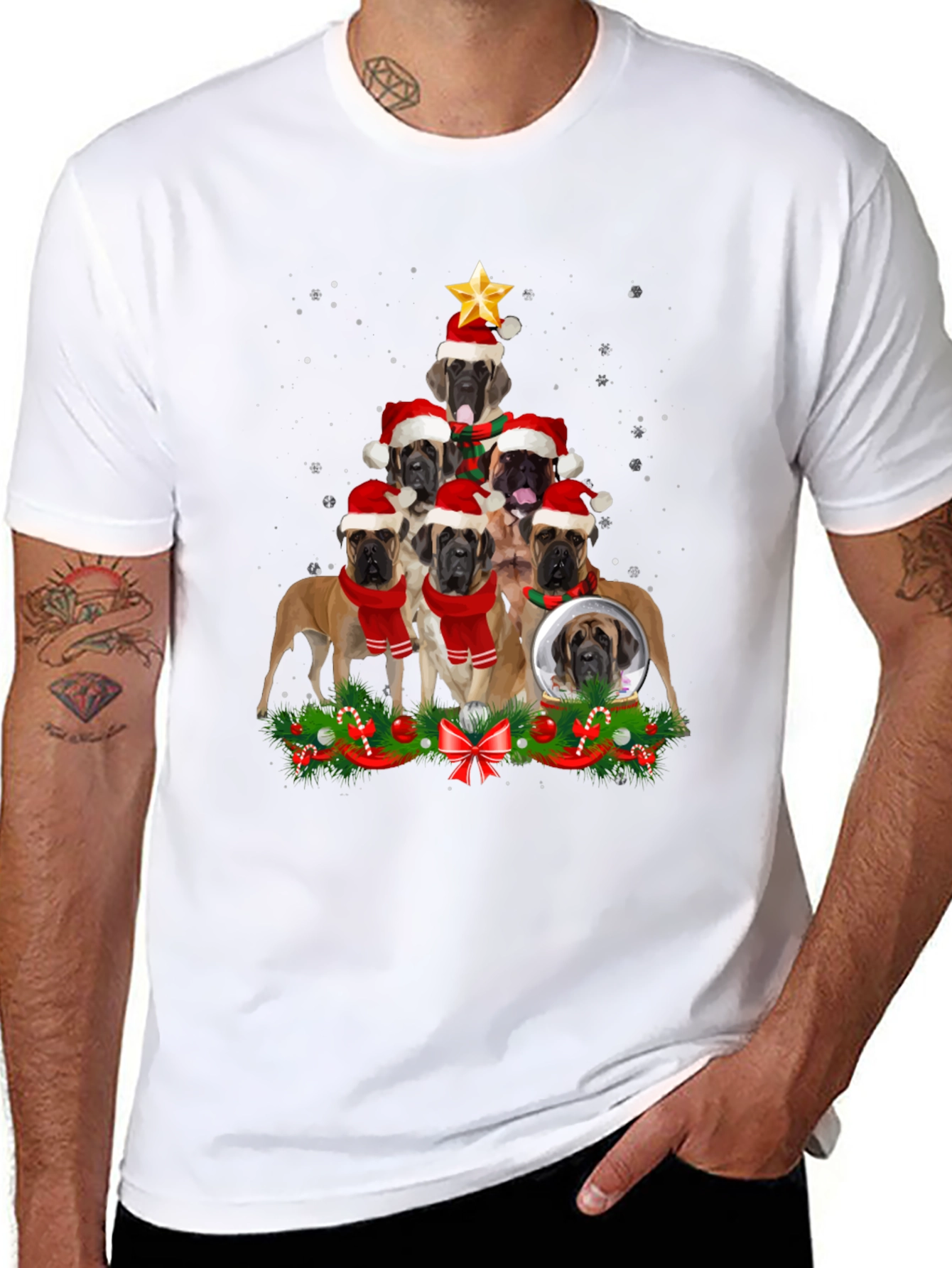 Mastiff Christmas Tree T-Shirt