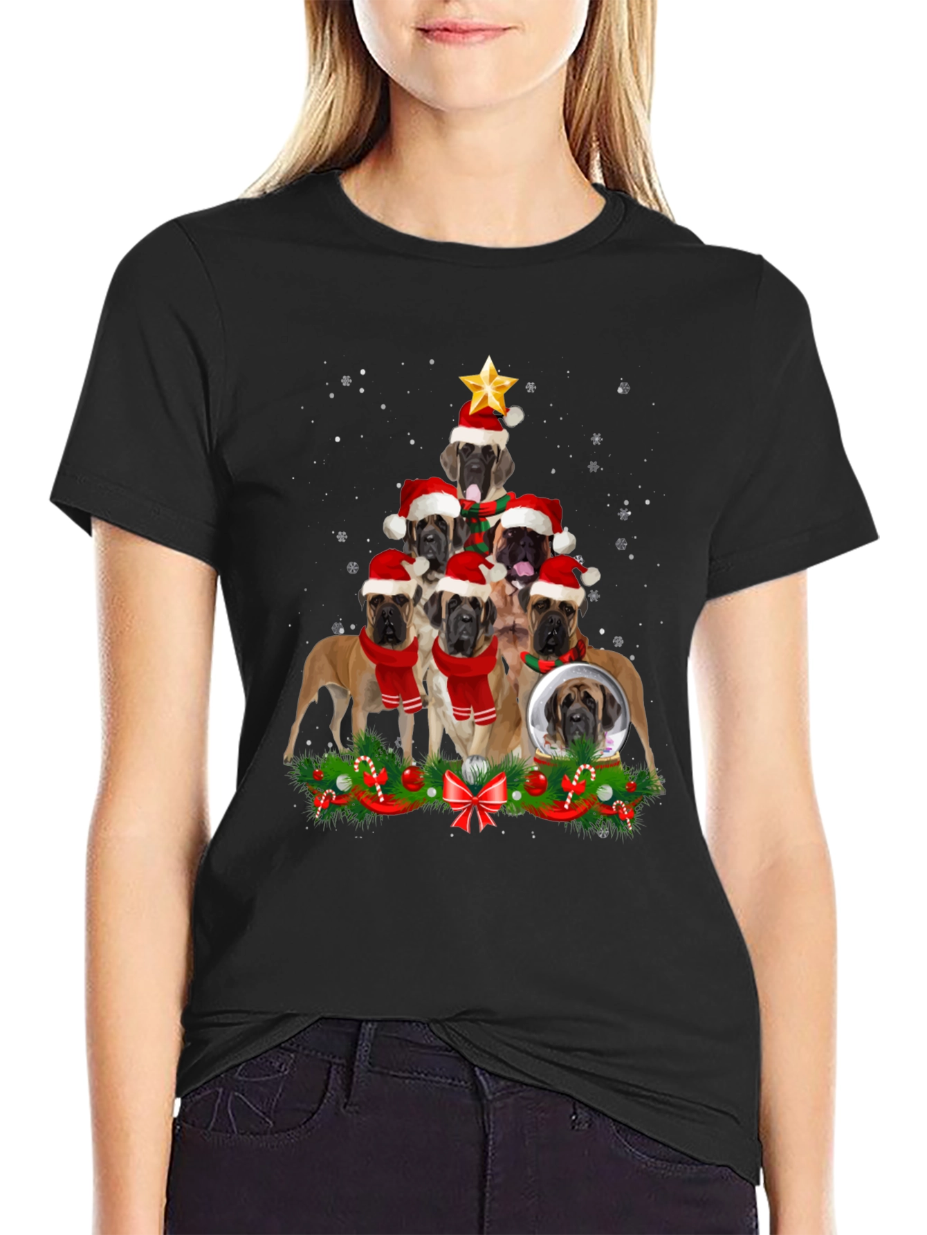 Mastiff Christmas Tree T-Shirt