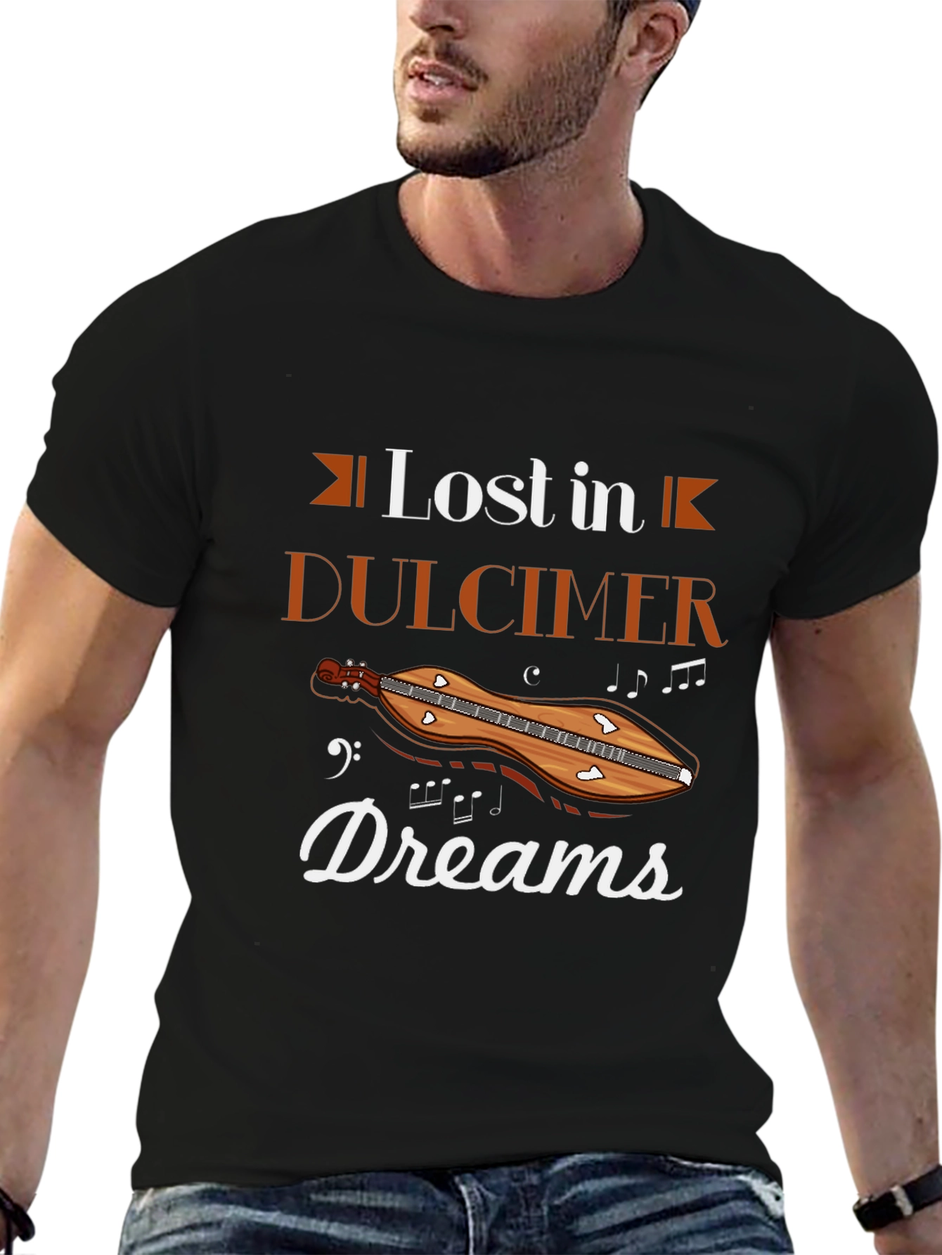 Lost in Dulcimer Dreams Black T-Shirt