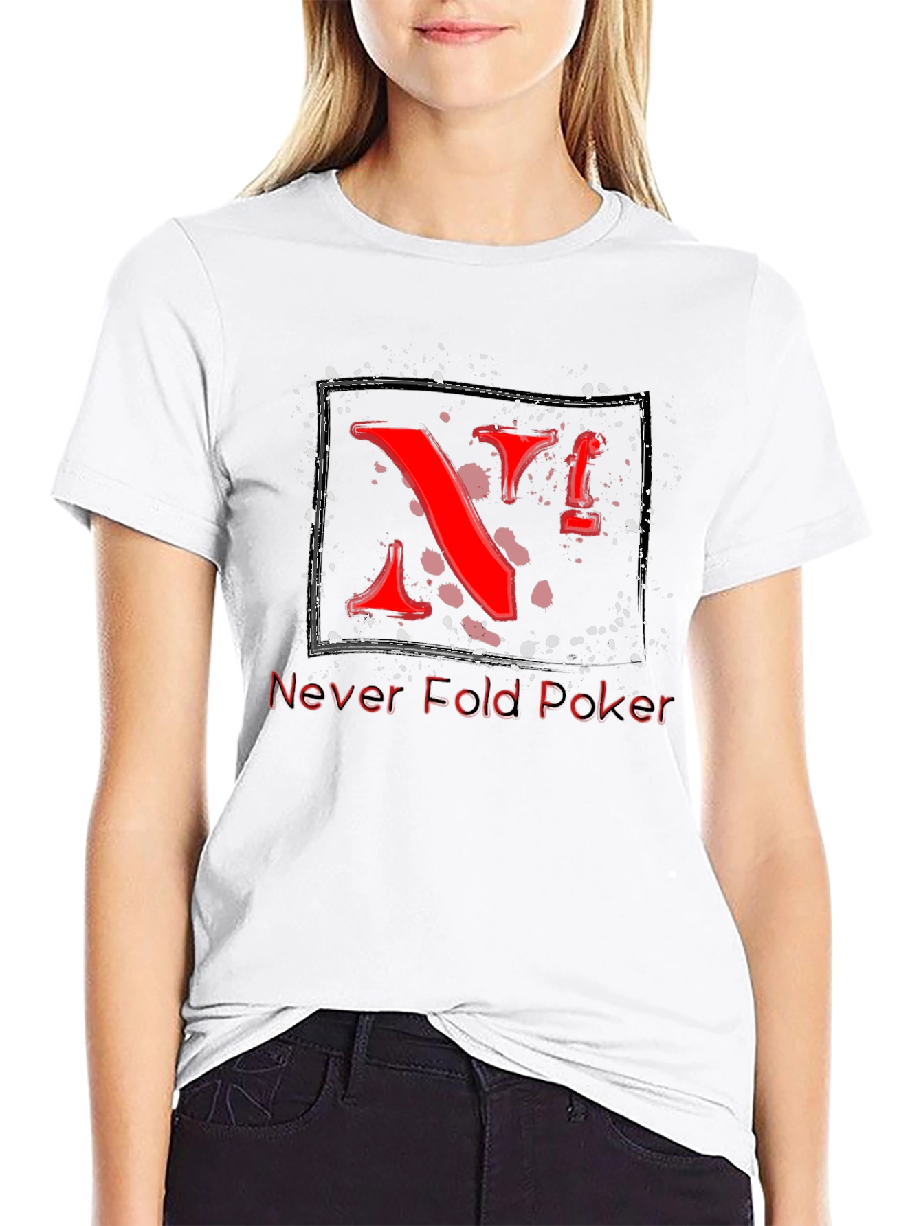 Never Fold Poker Graphic Tee - Unique Red Design