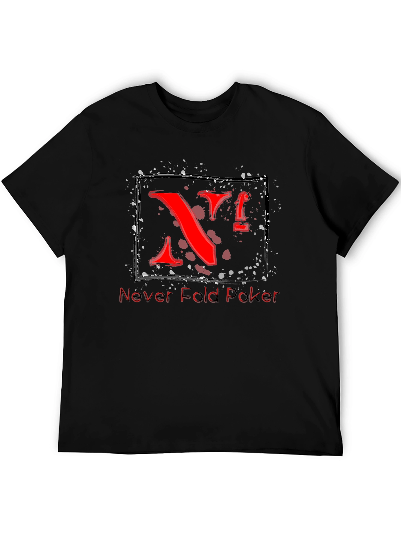 Never Fold Poker Graphic Tee - Unique Red Design
