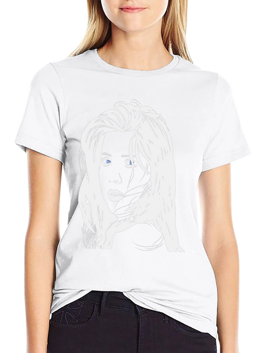 Graphic Tee - Woman Face Black T-Shirt