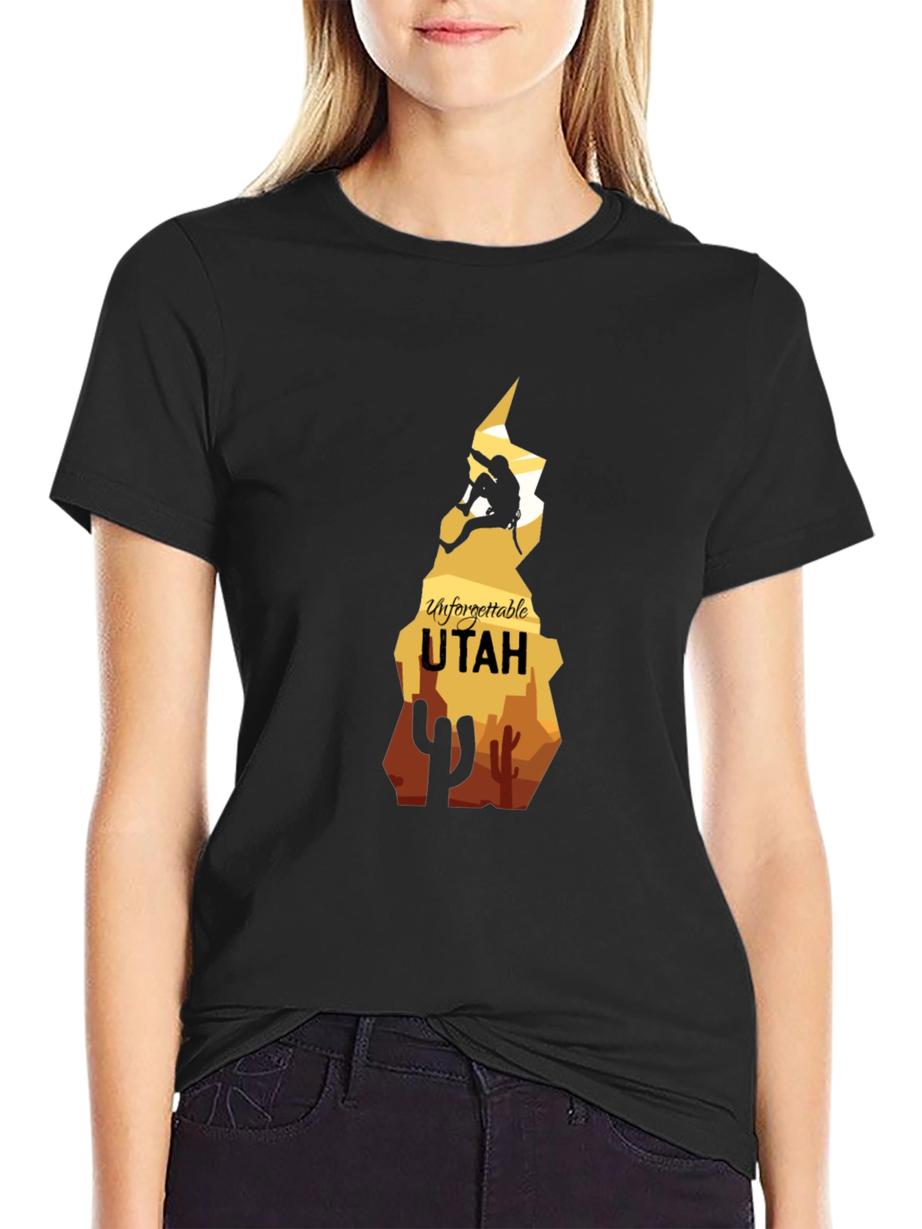 Unforgettable Utah Climber Graphic Tee - Black