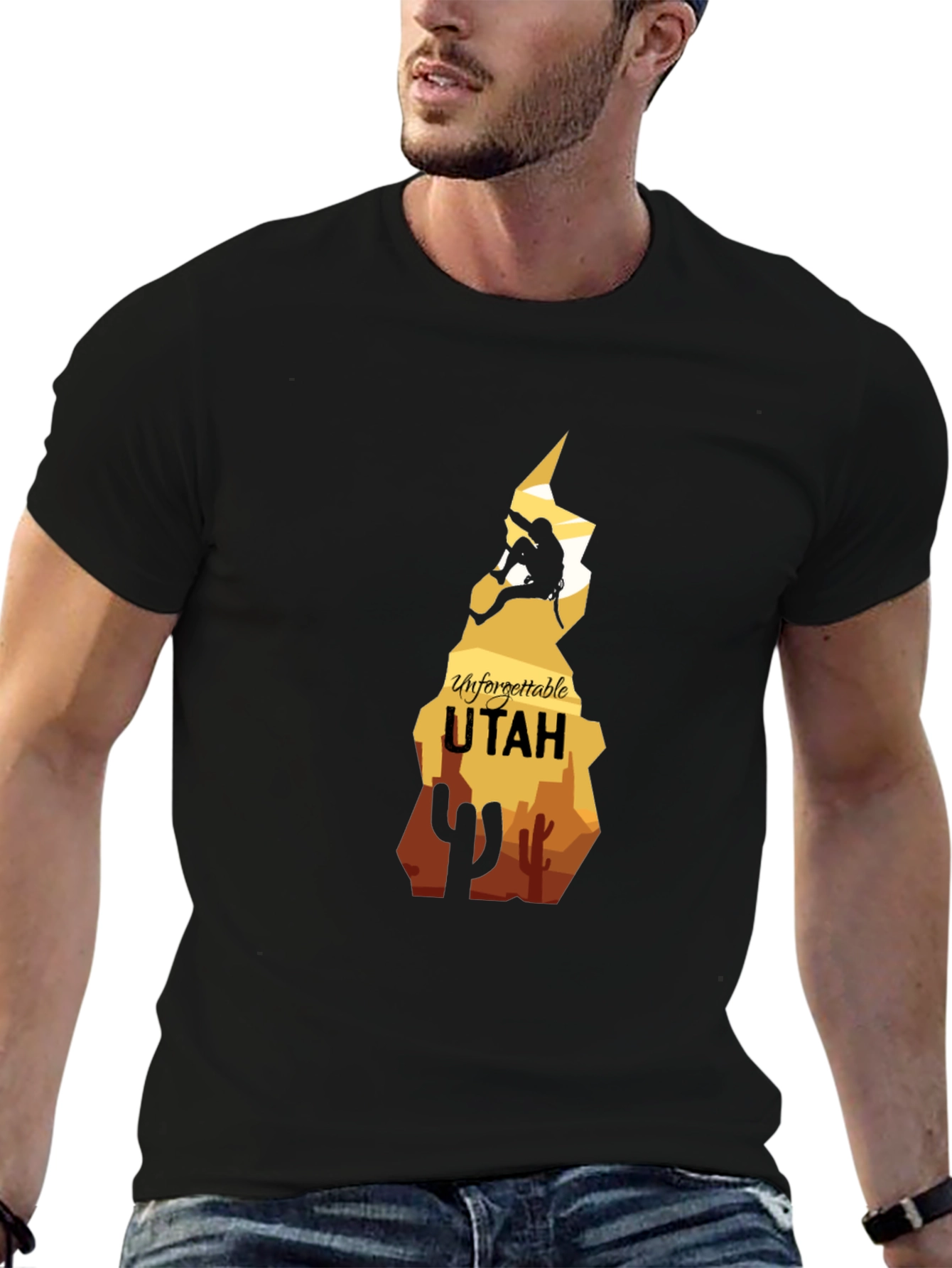 Unforgettable Utah Climber Graphic Tee - Black