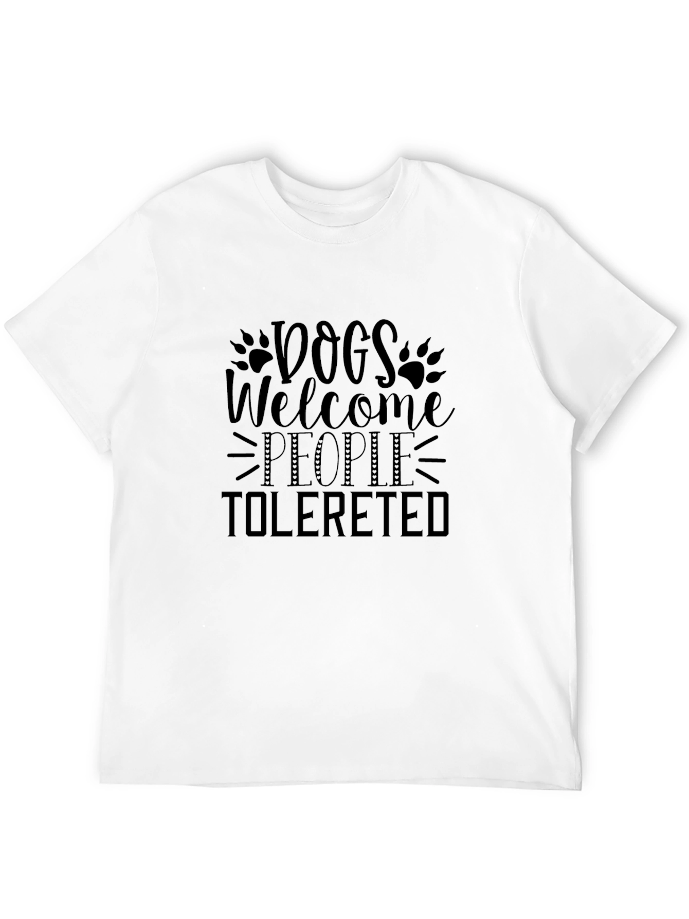 Dogs Welcome People Tolerated Black Graphic Tee