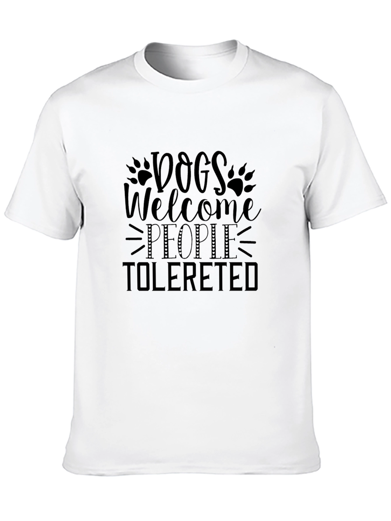 Dogs Welcome People Tolerated Black Graphic Tee