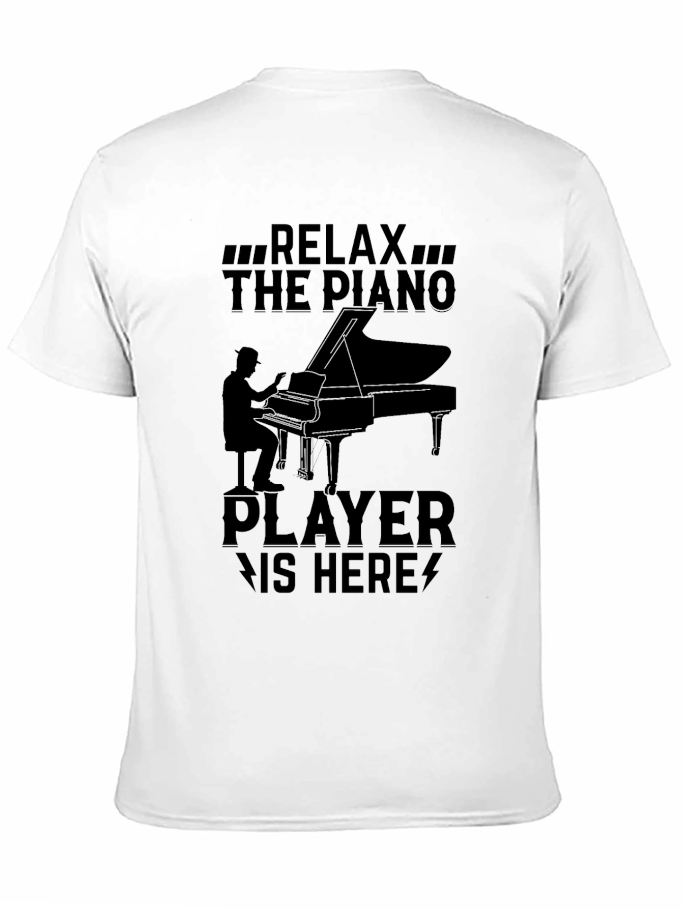 Relax Piano Player Graphic Tee - Black
