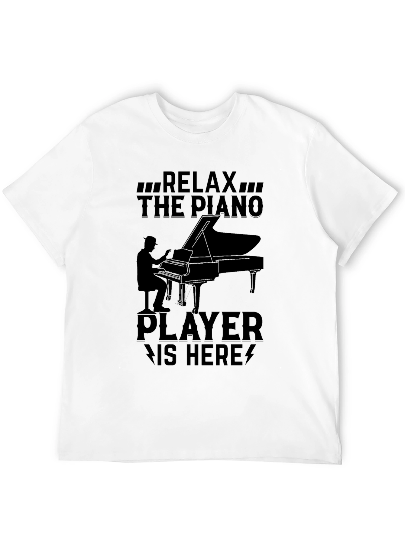 Relax Piano Player Graphic Tee - Black