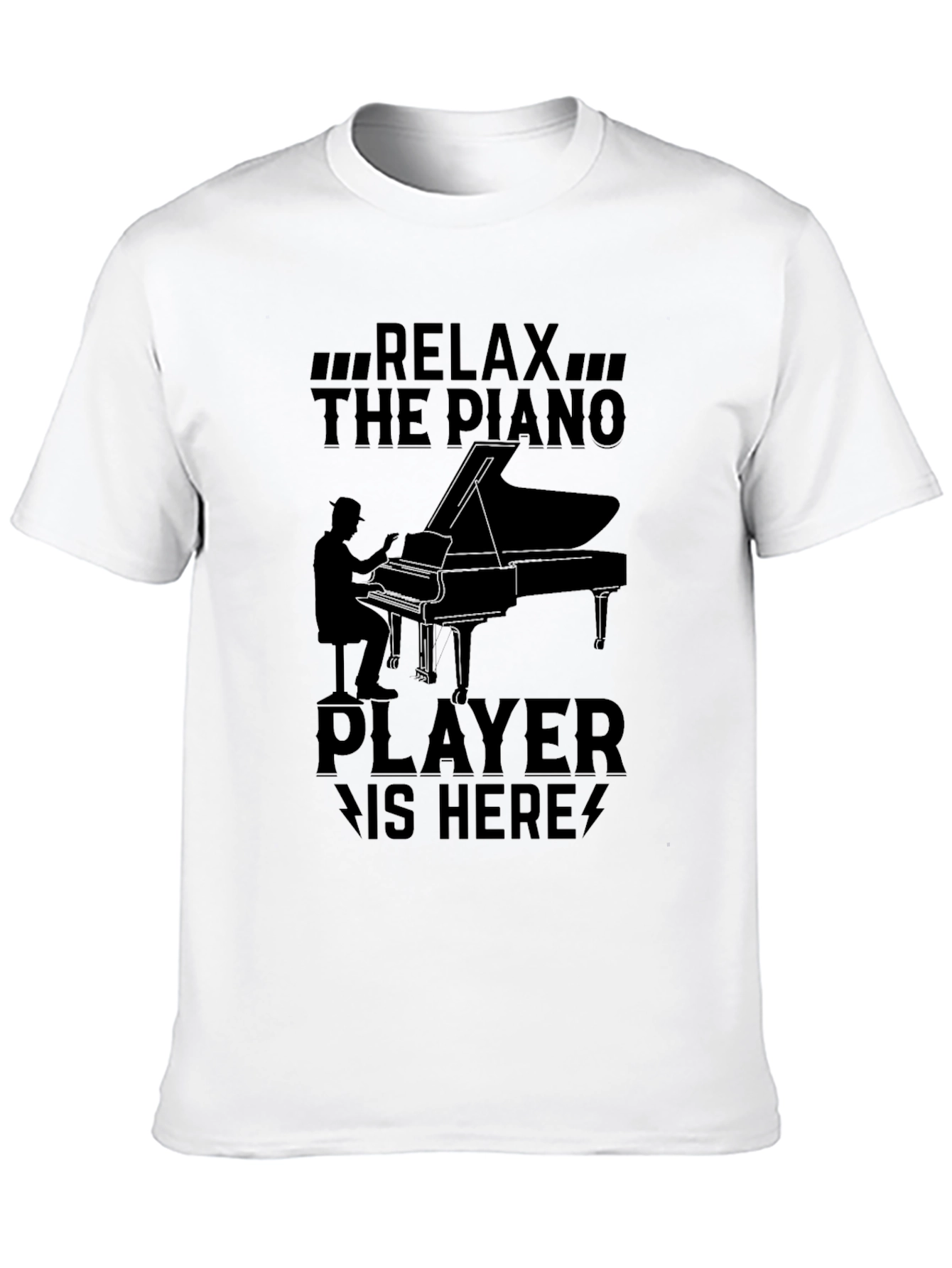 Relax Piano Player Graphic Tee - Black