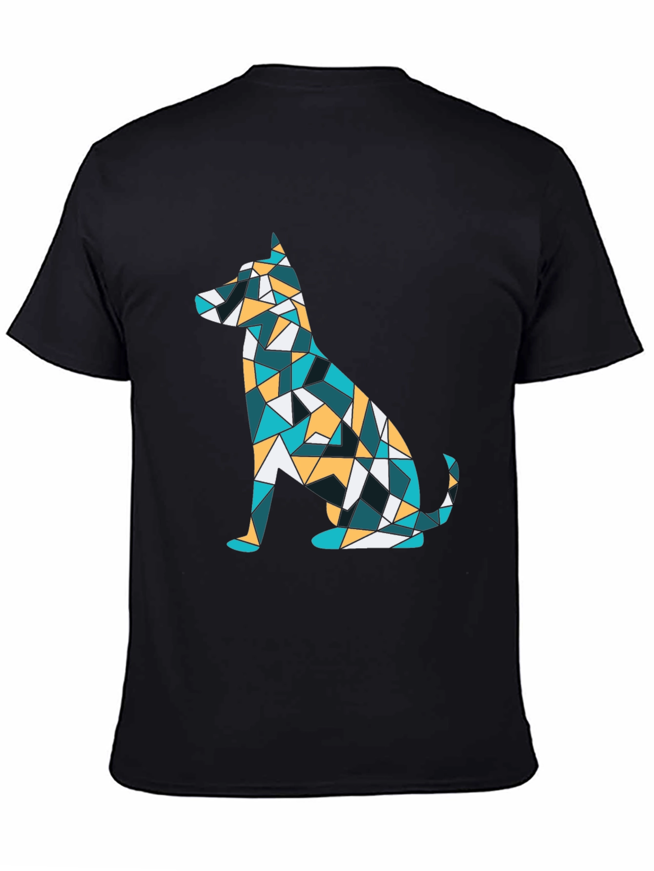 Geometric Dog Print Tee - Abstract Puppy Design