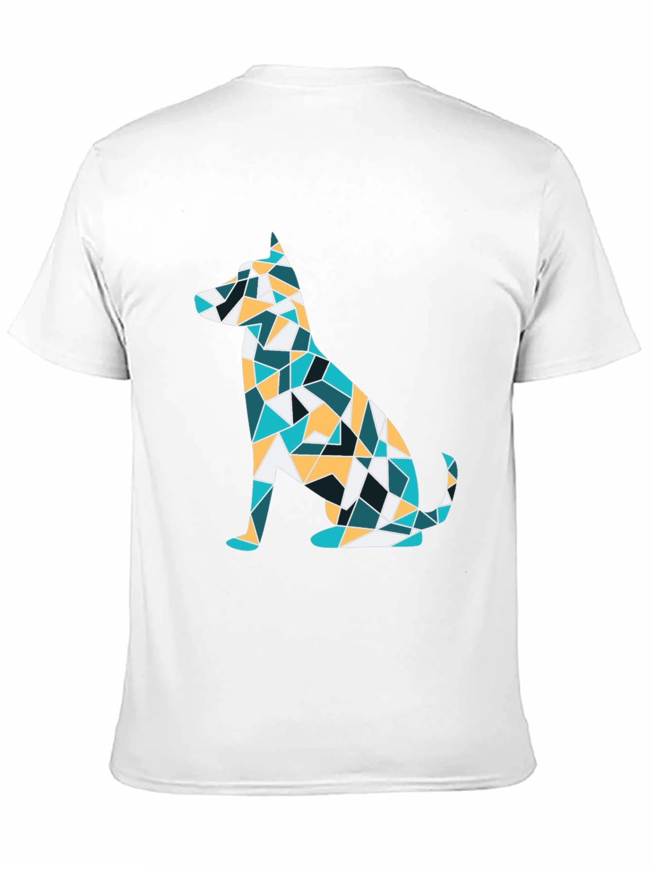 Geometric Dog Print Tee - Abstract Puppy Design