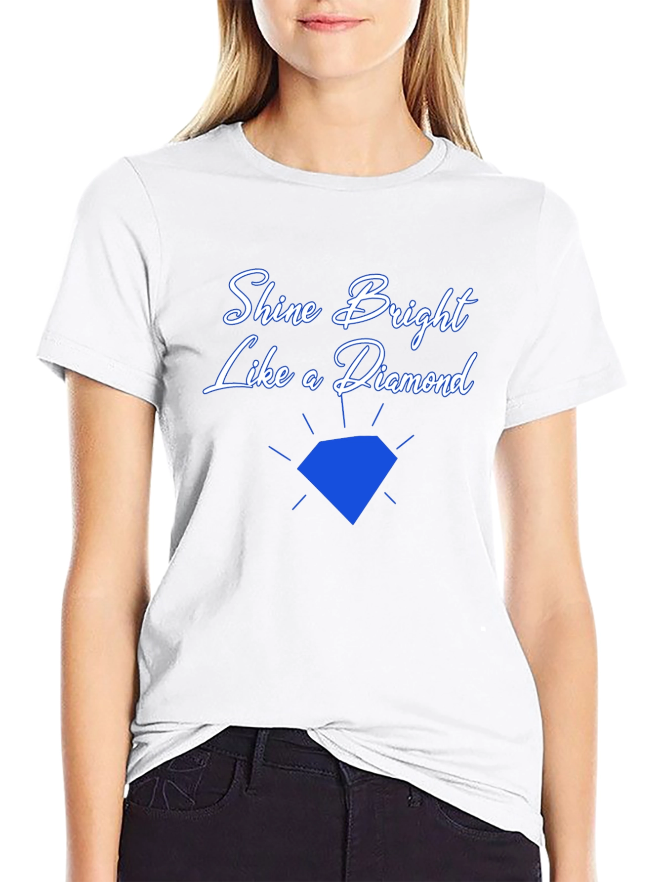 Shine Bright Diamond Graphic Tee - Black