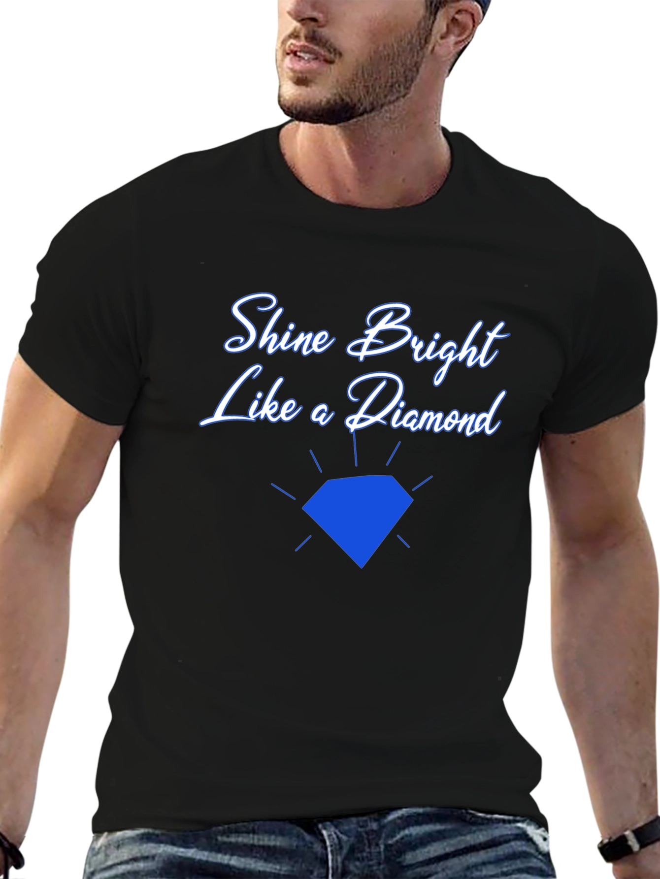 Shine Bright Diamond Graphic Tee - Black