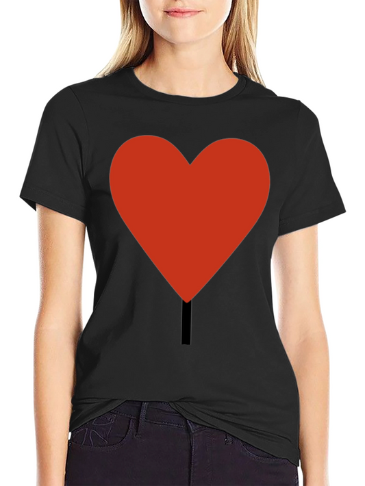 Heart Graphic Tee - Casual Black T-Shirt