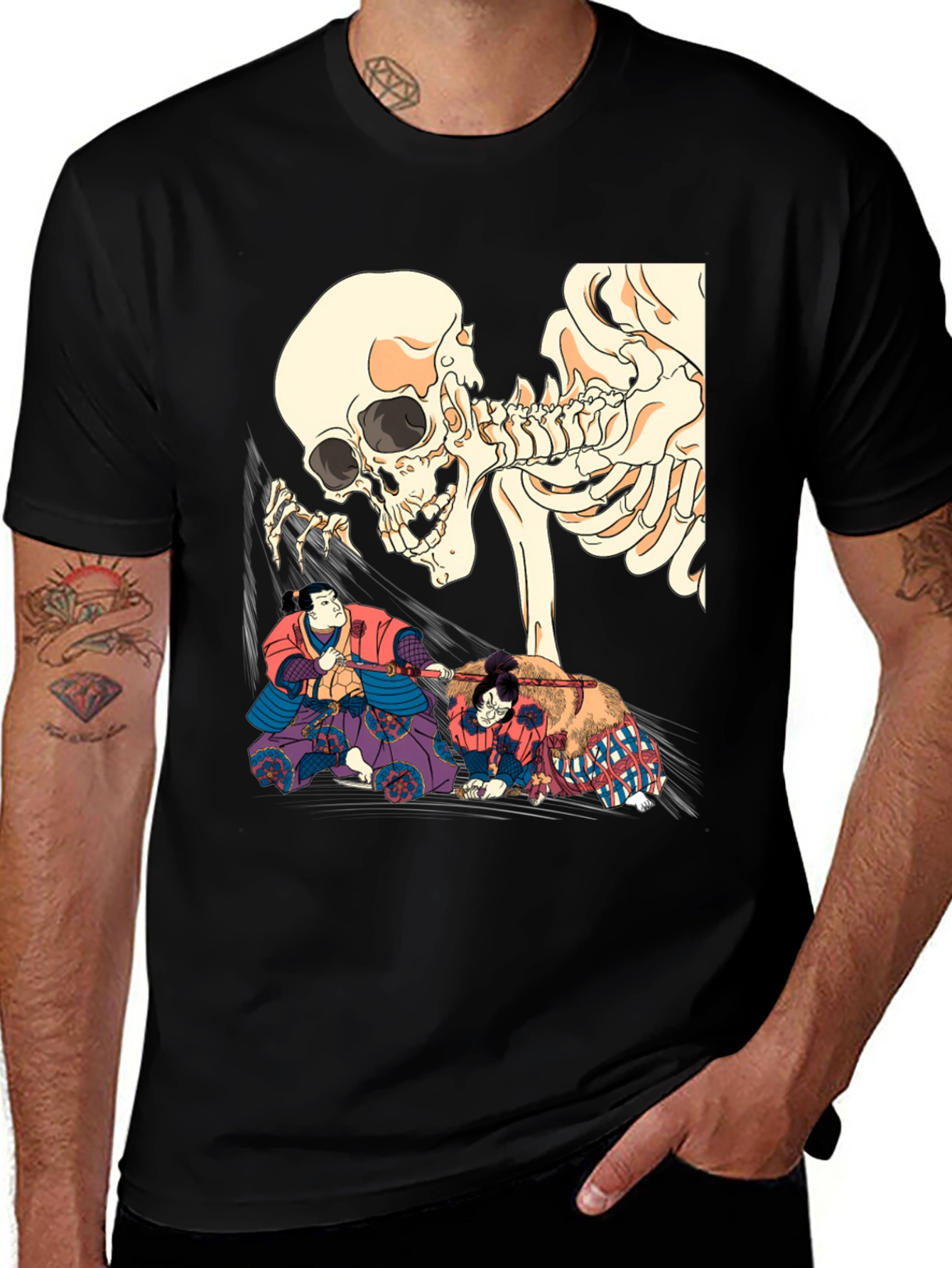 Skull & Sumo Wrestler Graphic T-Shirt