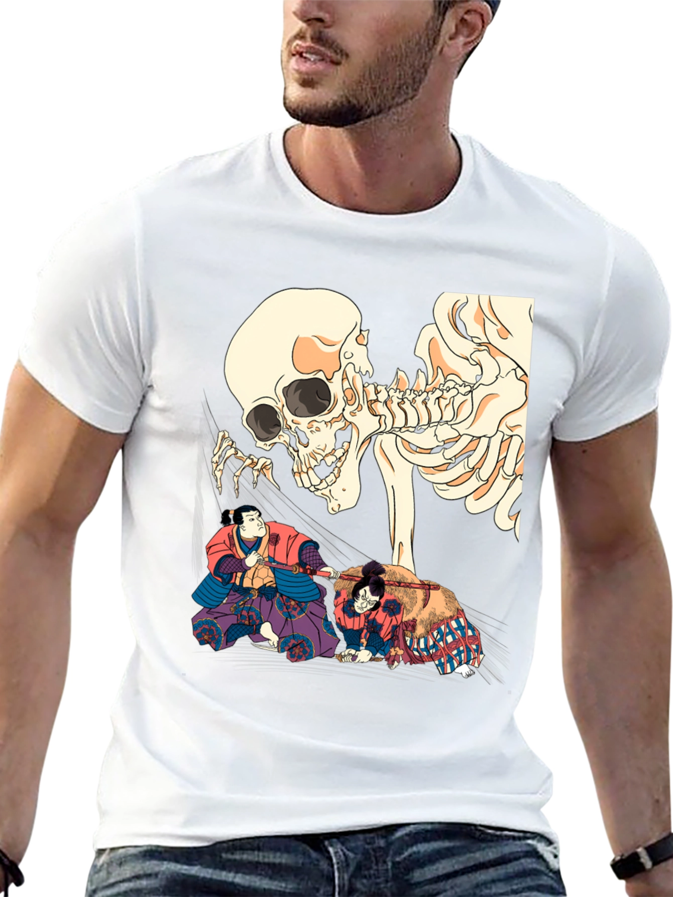 Skull & Sumo Wrestler Graphic T-Shirt
