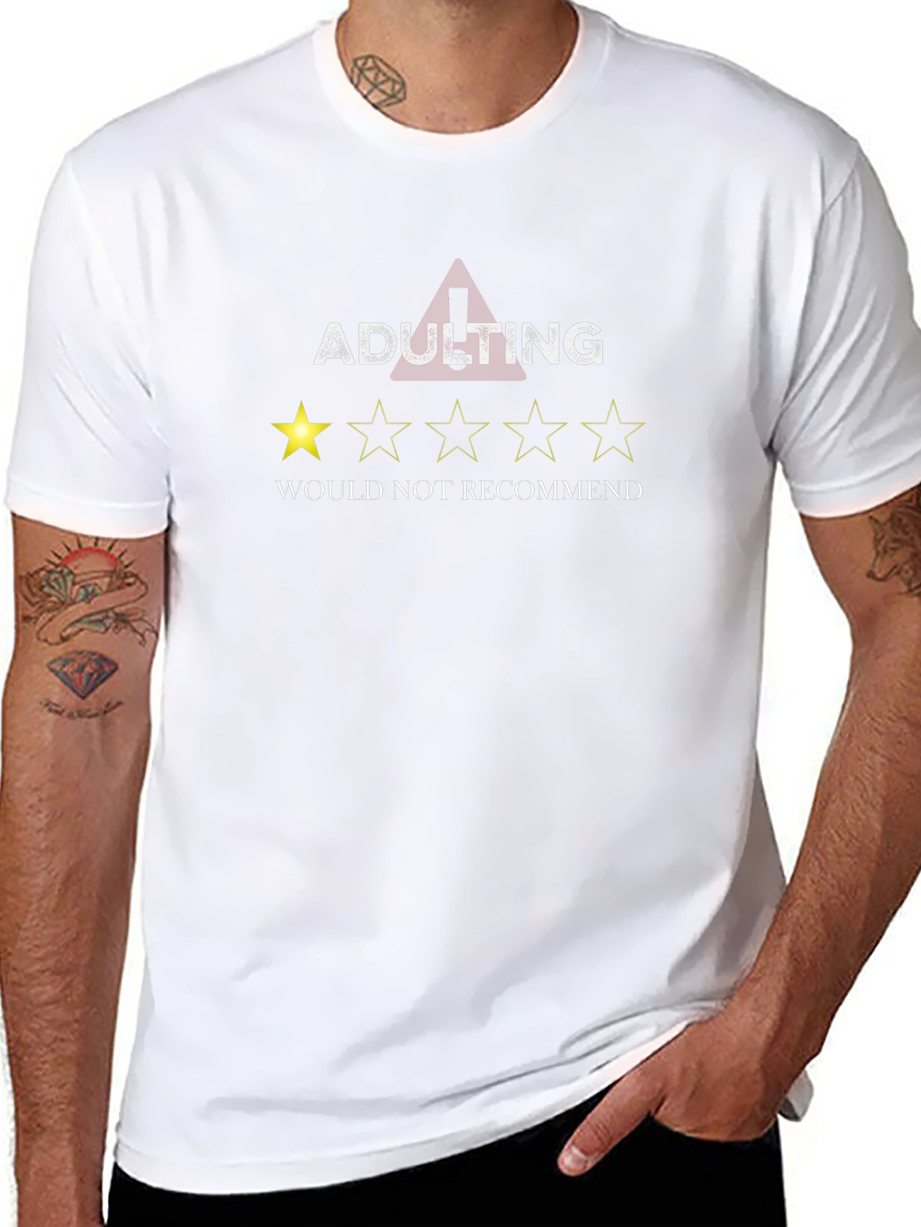 Adulting One-Star Review Graphic T-Shirt