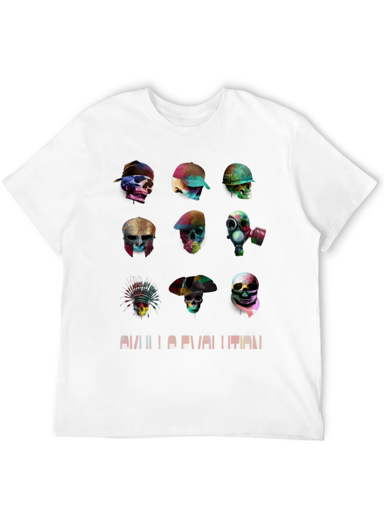 Skull Evolution Graphic Tee - Stylish Black T-Shirt