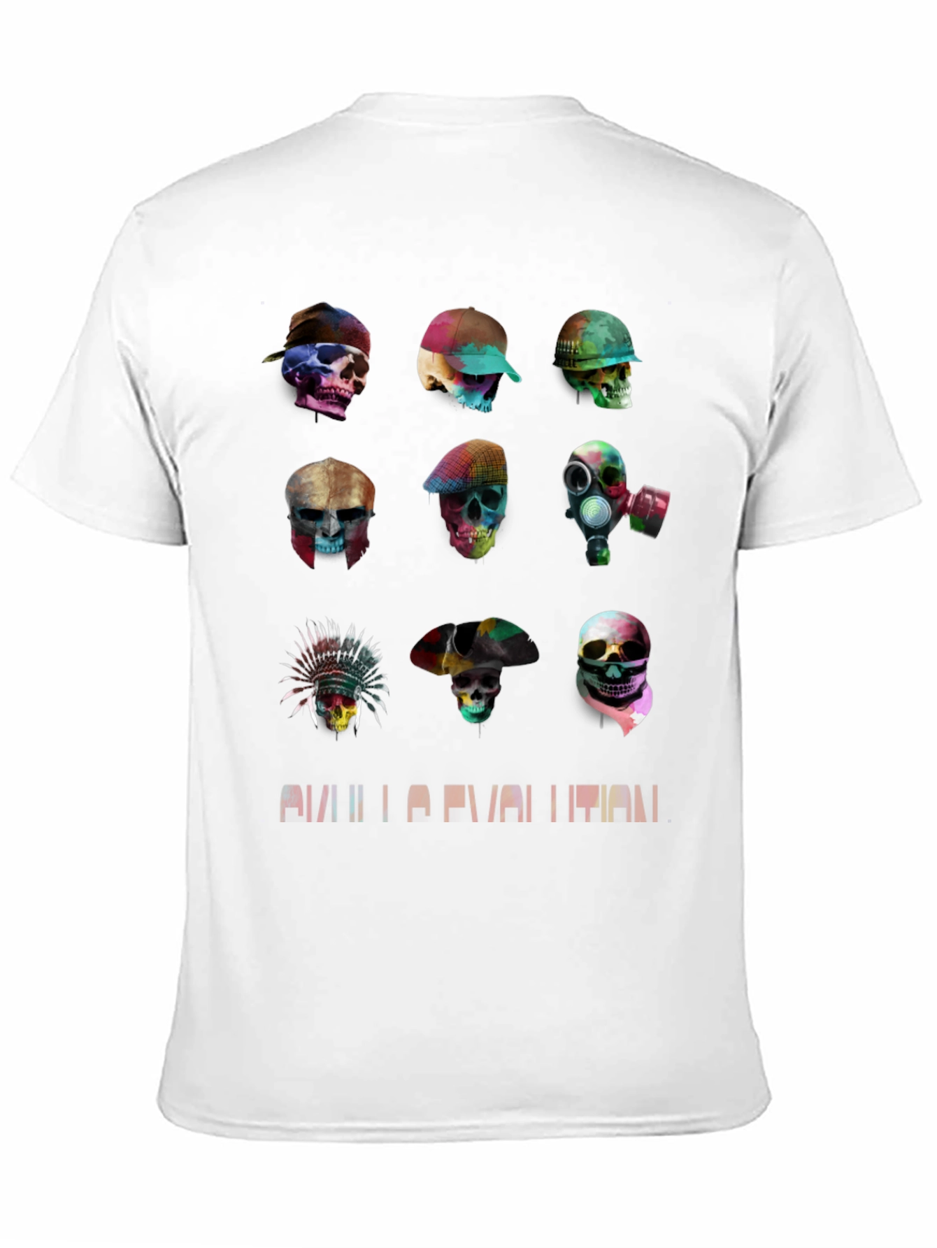 Skull Evolution Graphic Tee - Stylish Black T-Shirt