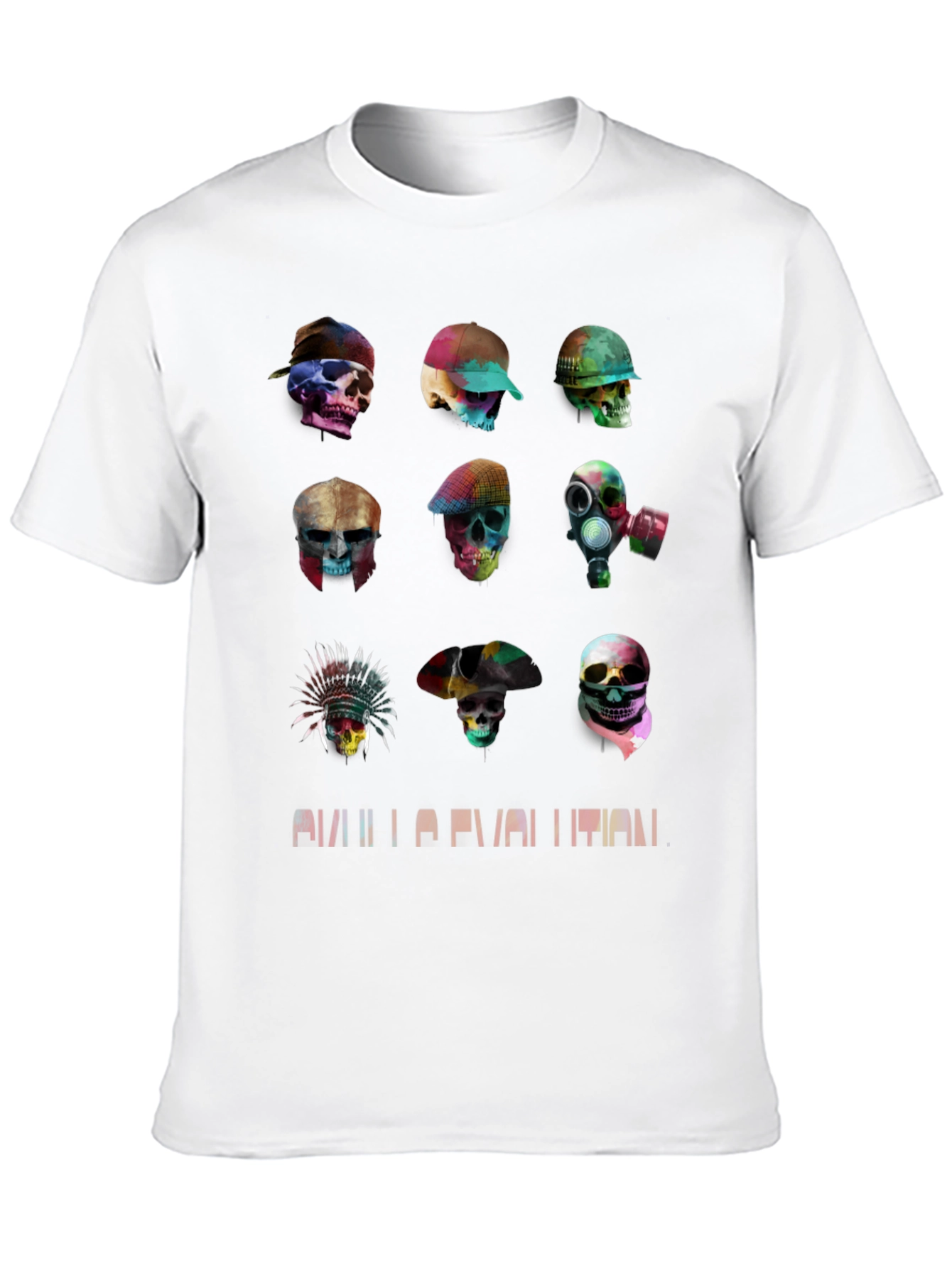 Skull Evolution Graphic Tee - Stylish Black T-Shirt