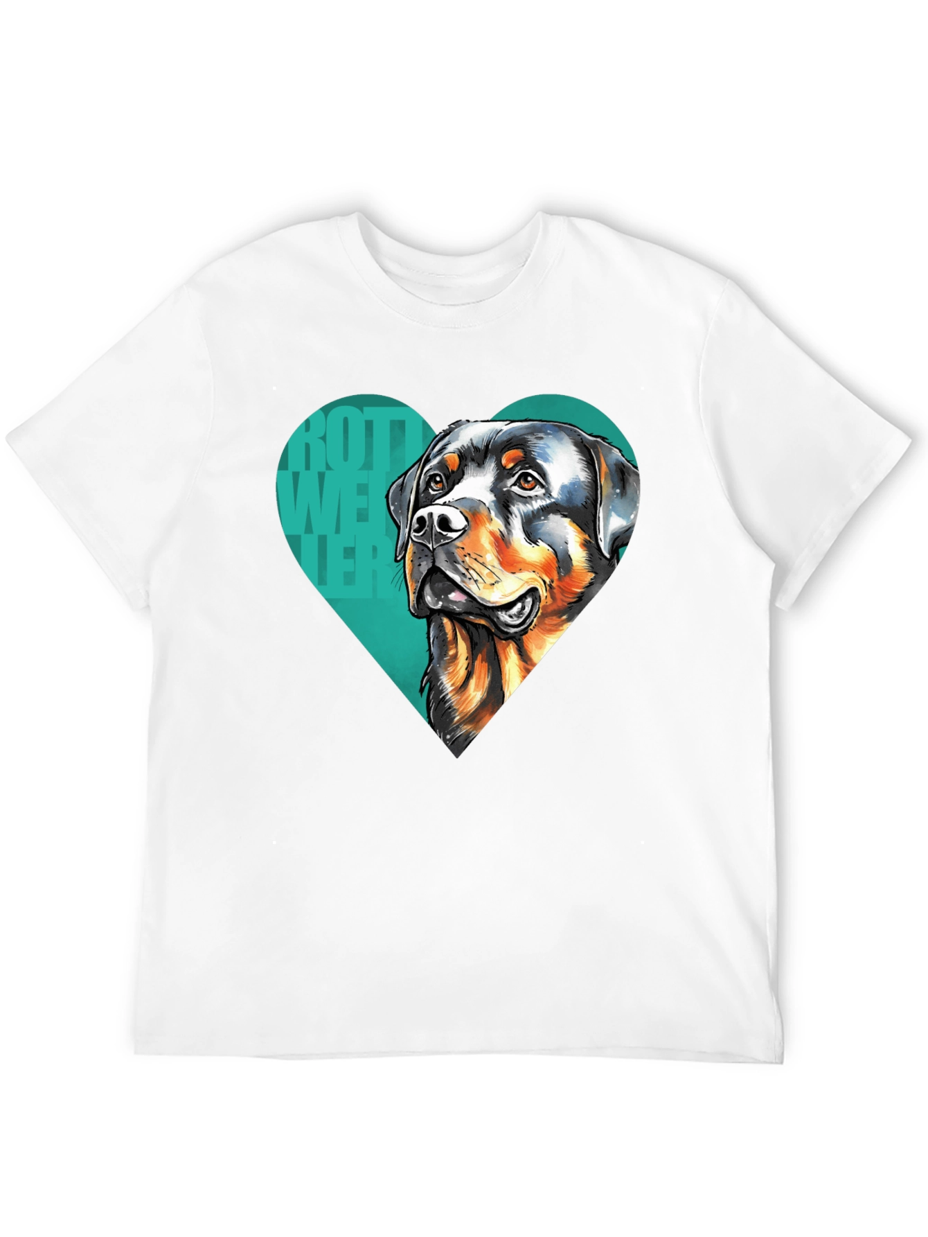Rottweiler Heart Graphic Tee - Black