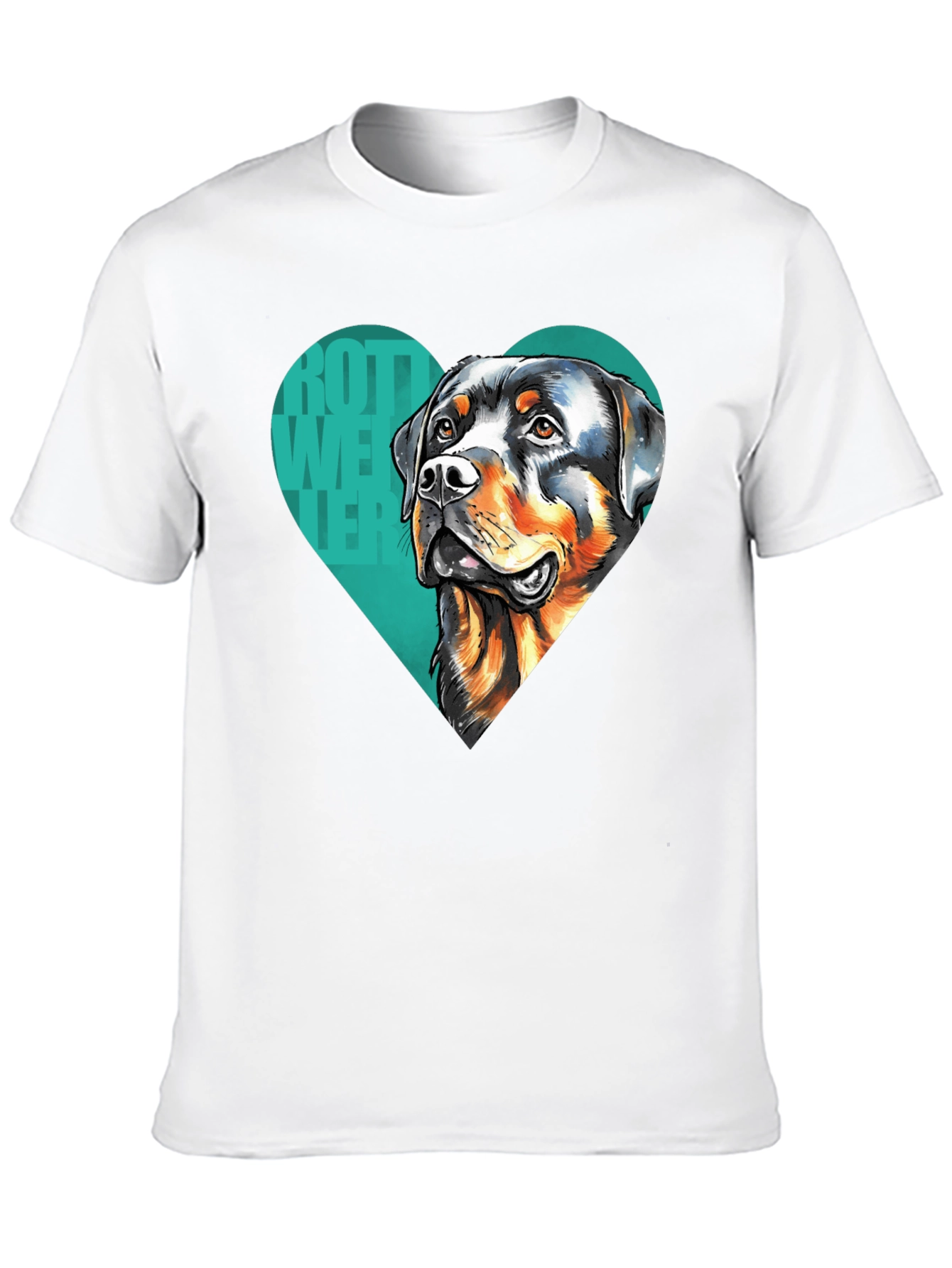 Rottweiler Heart Graphic Tee - Black