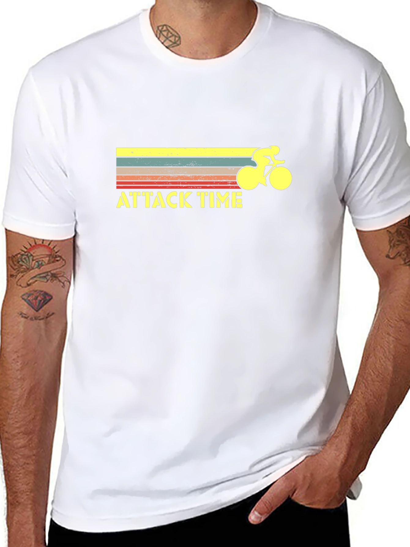 Attack Time Cycling T-Shirt - Retro Style