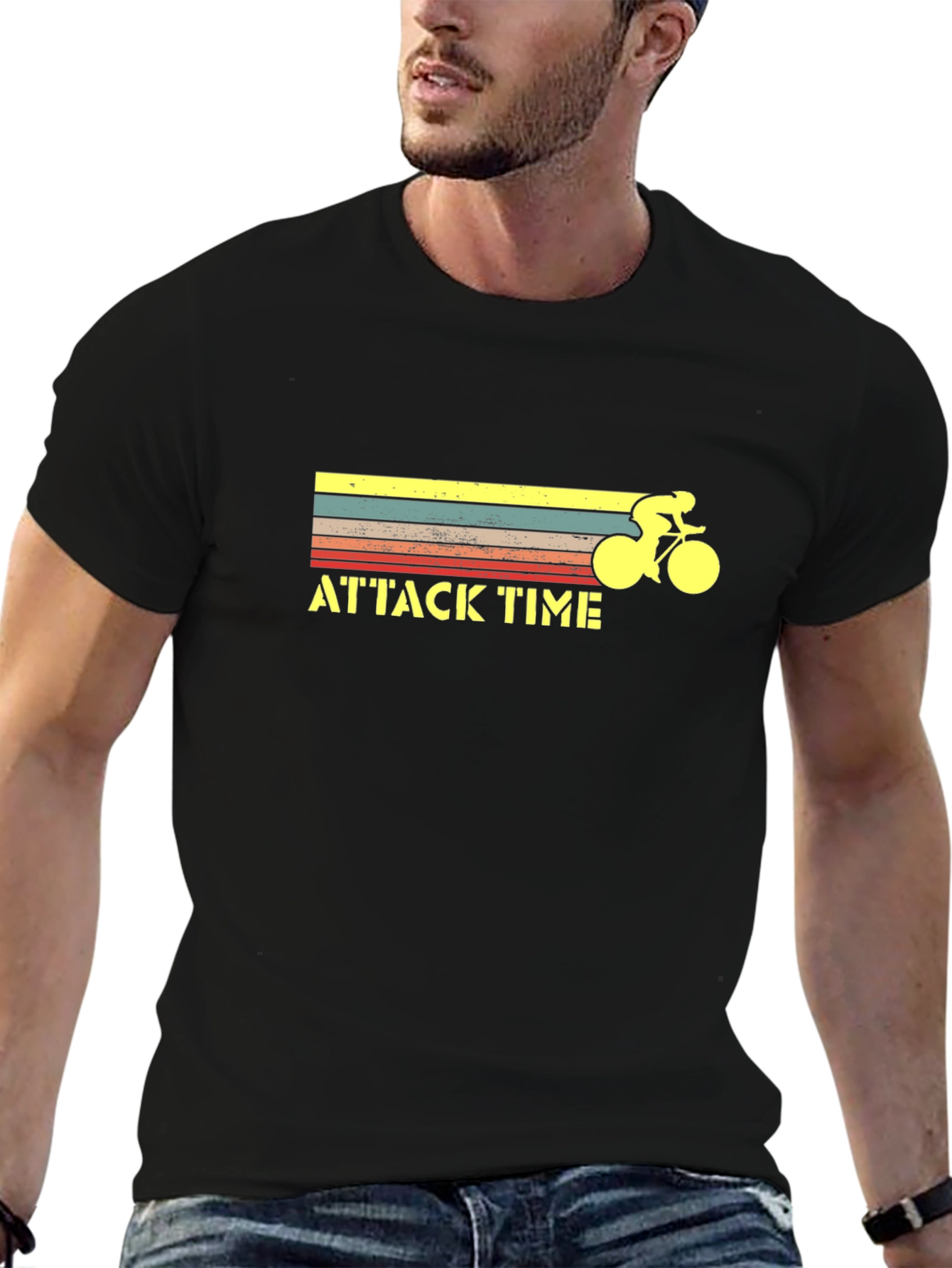 Attack Time Cycling T-Shirt - Retro Style