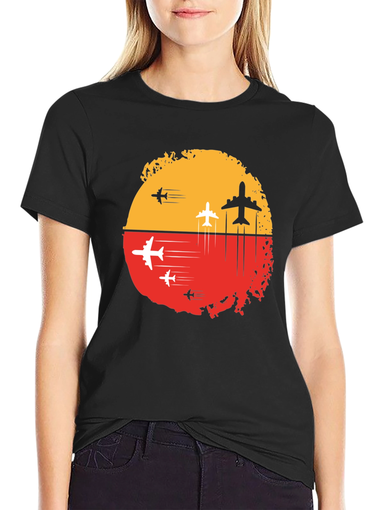 Airplane Graphic Tee - Sunset Flight Design