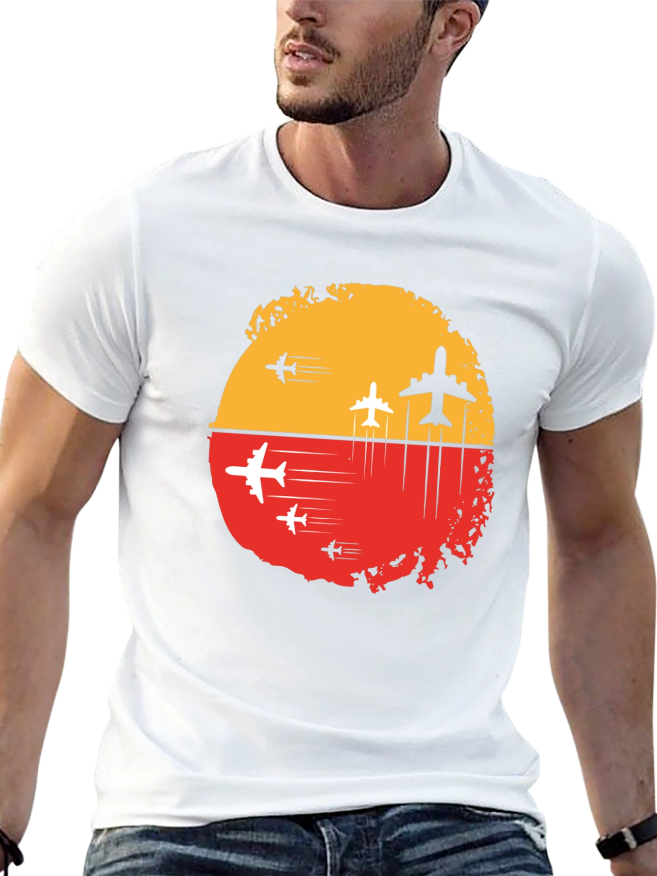Airplane Graphic Tee - Sunset Flight Design