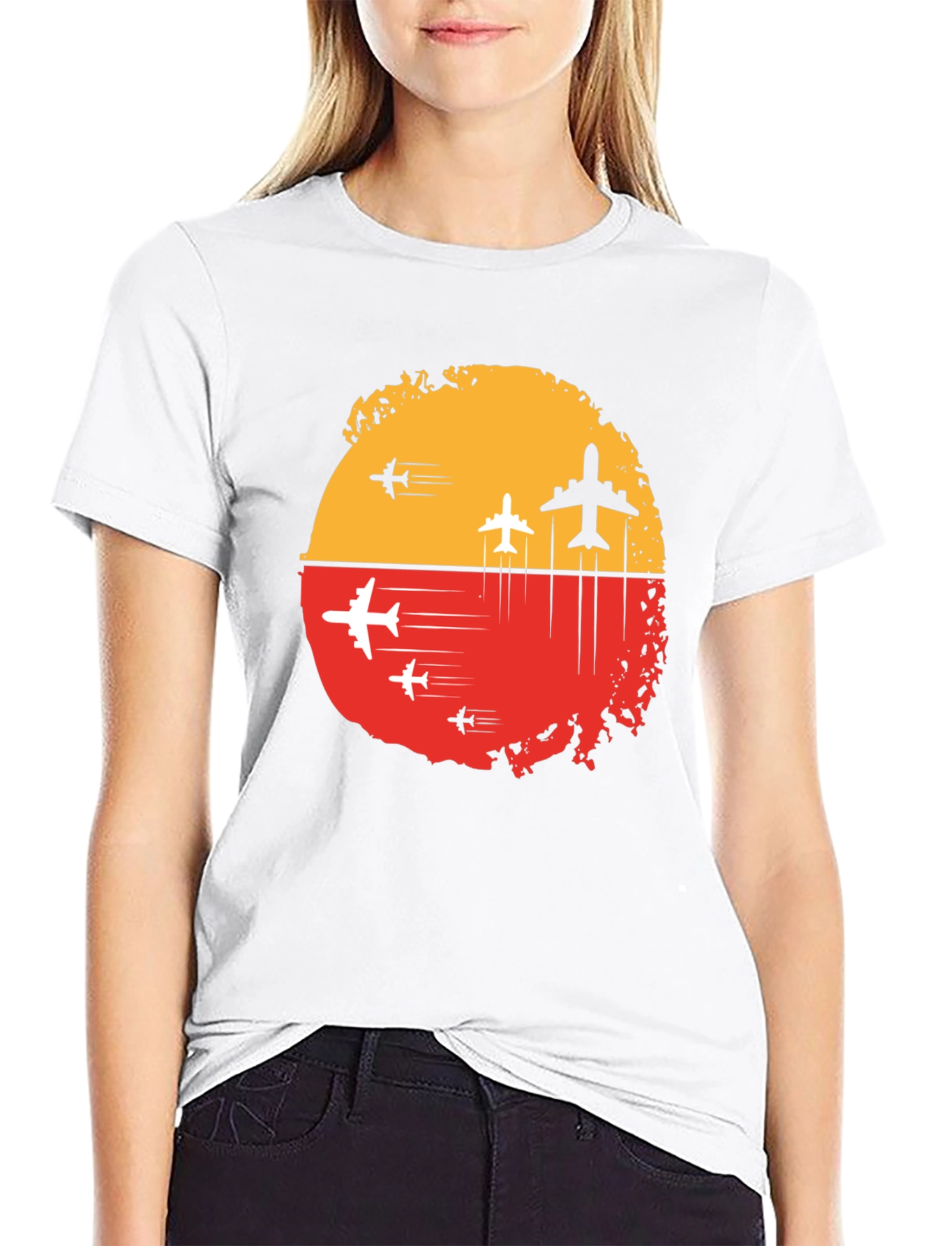 Airplane Graphic Tee - Sunset Flight Design
