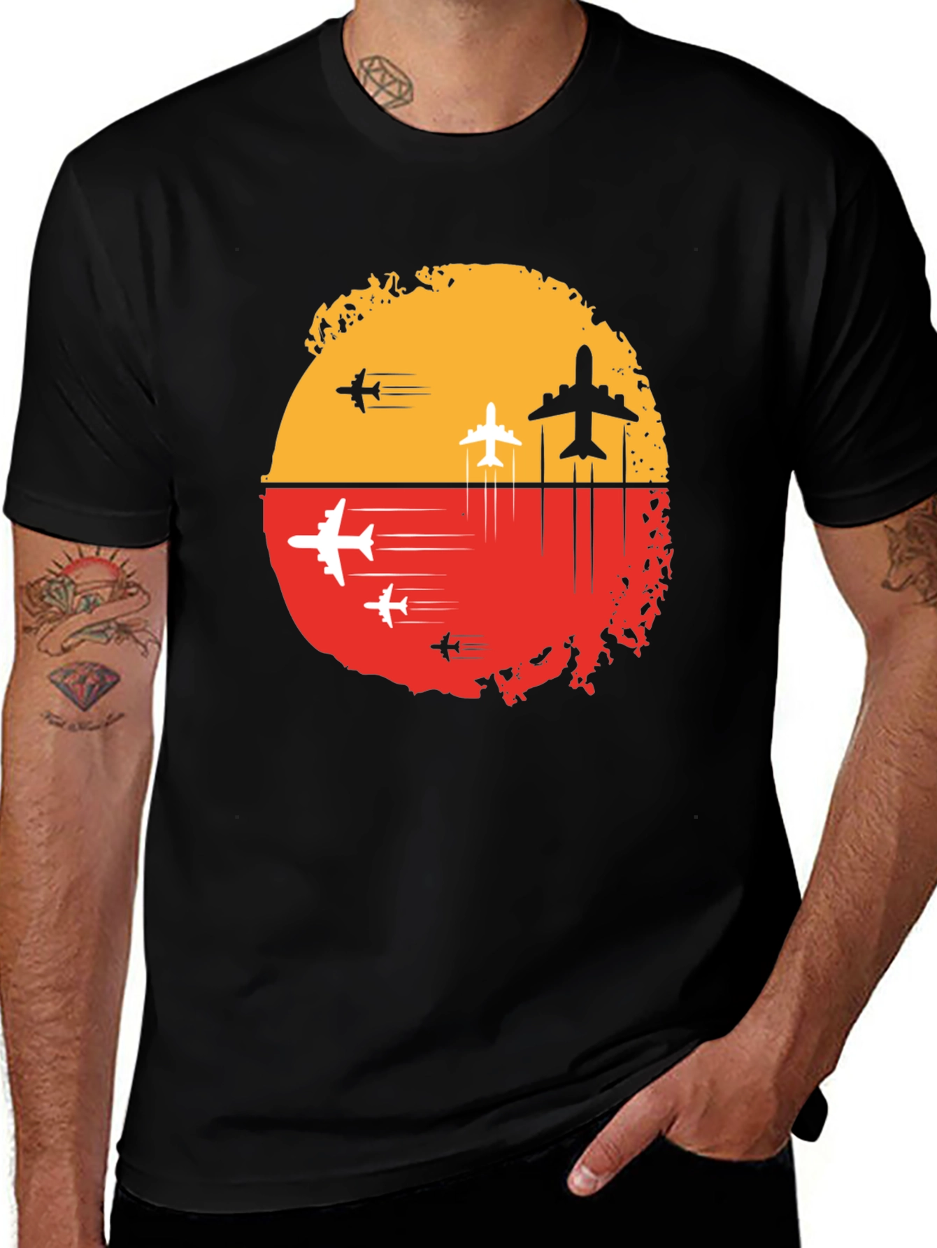 Airplane Graphic Tee - Sunset Flight Design