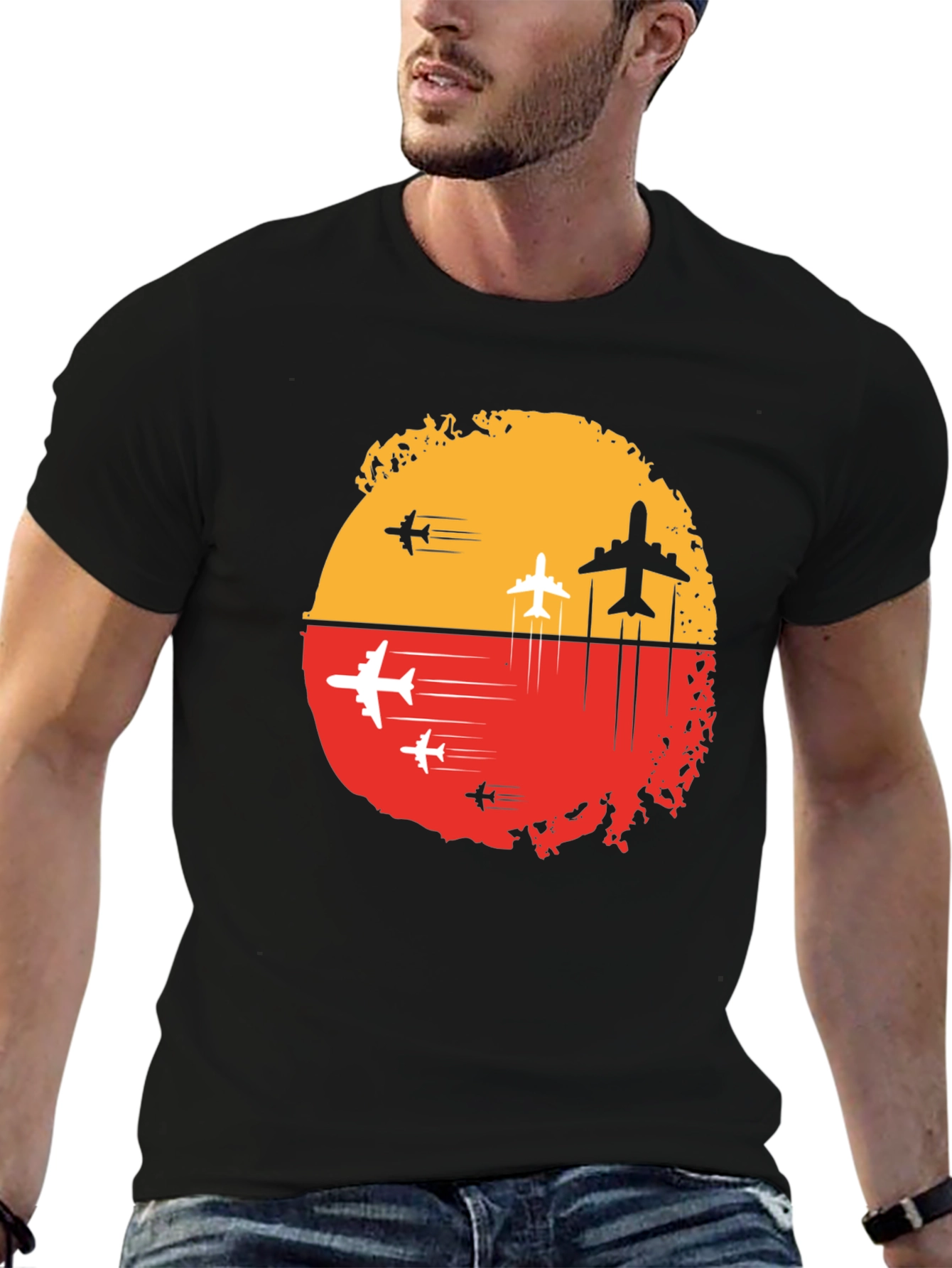 Airplane Graphic Tee - Sunset Flight Design