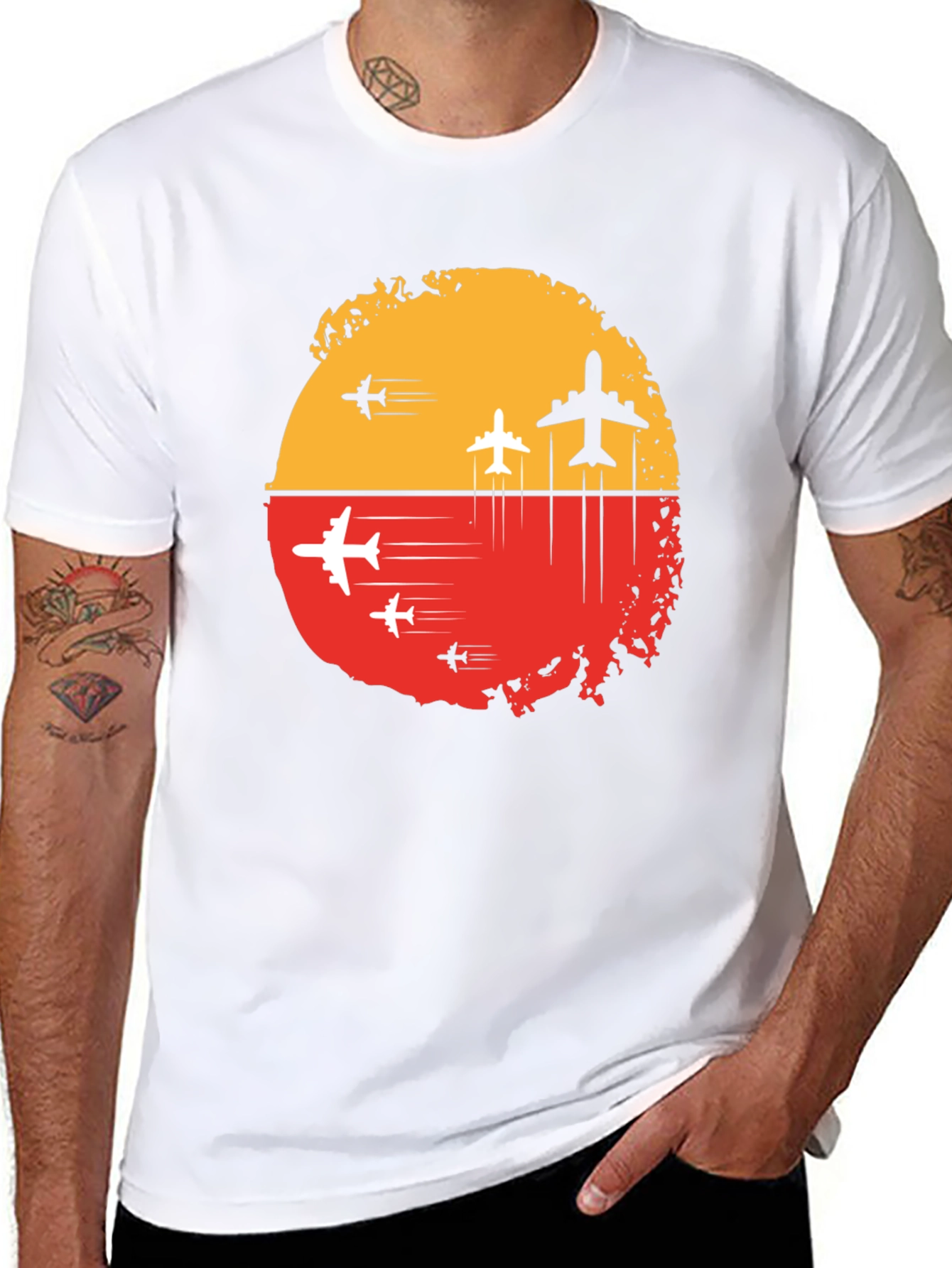Airplane Graphic Tee - Sunset Flight Design