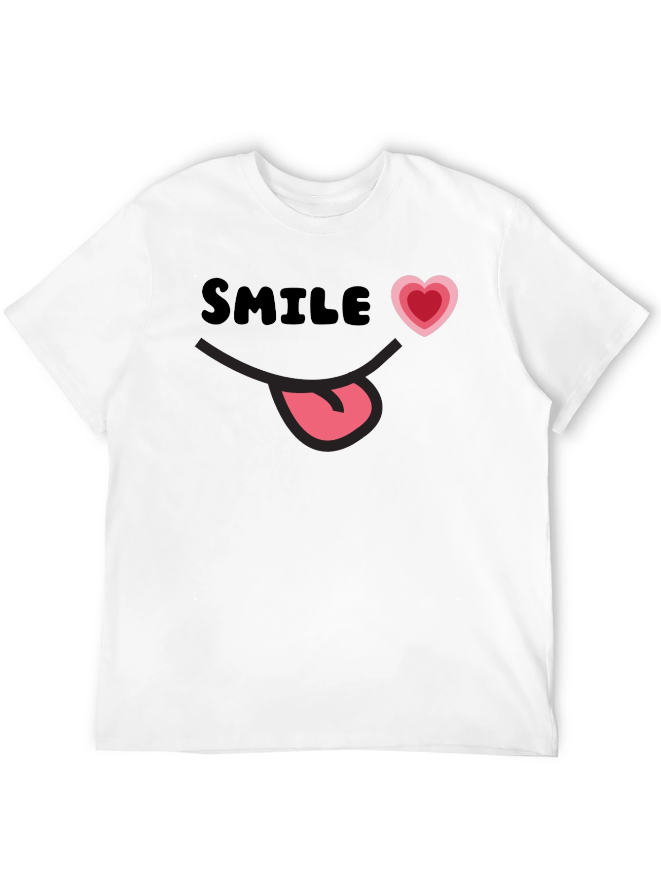 Smile Heart Tongue T-Shirt - Funny Graphic Tee