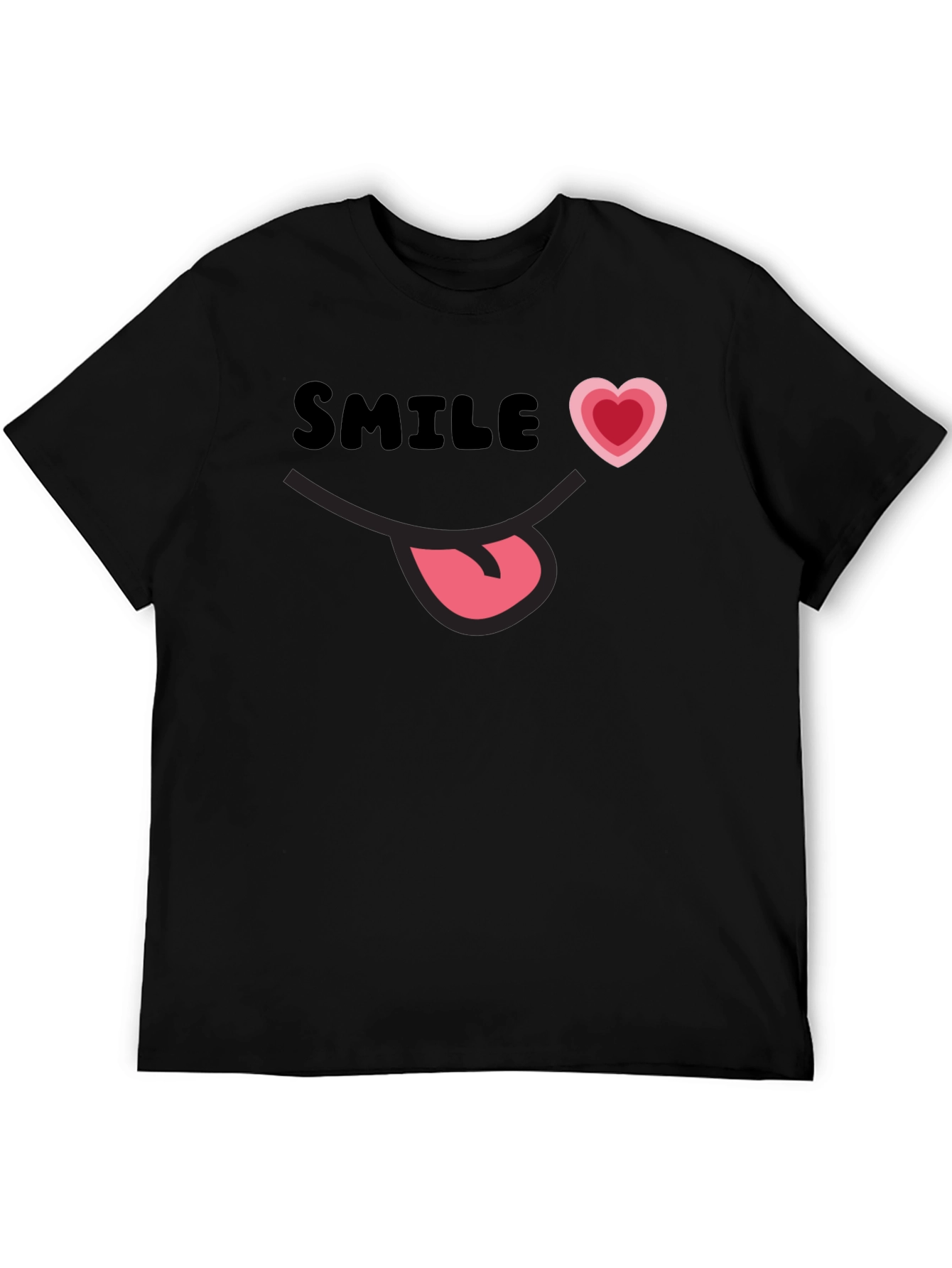 Smile Heart Tongue T-Shirt - Funny Graphic Tee