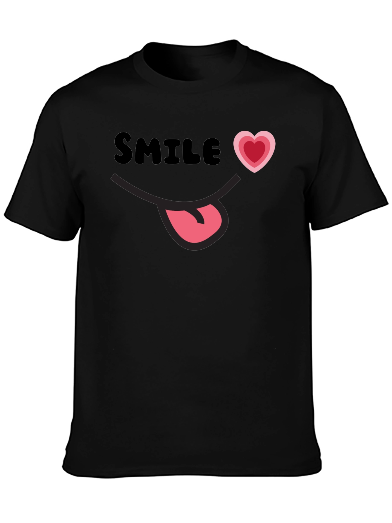 Smile Heart Tongue T-Shirt - Funny Graphic Tee