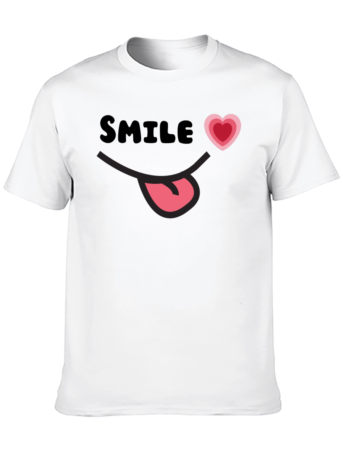 Smile Heart Tongue T-Shirt - Funny Graphic Tee