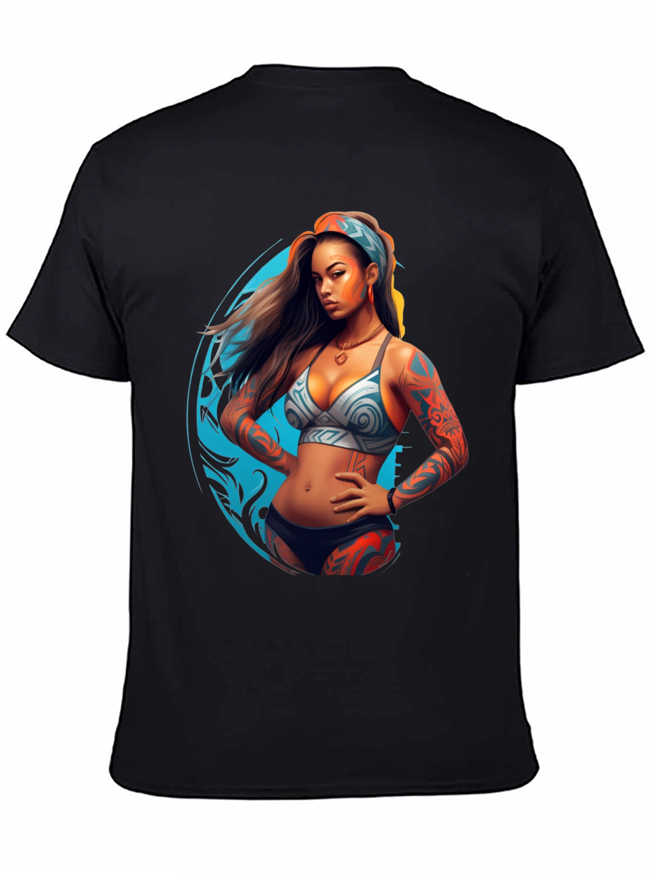 Tattooed Woman Graphic Black Tee