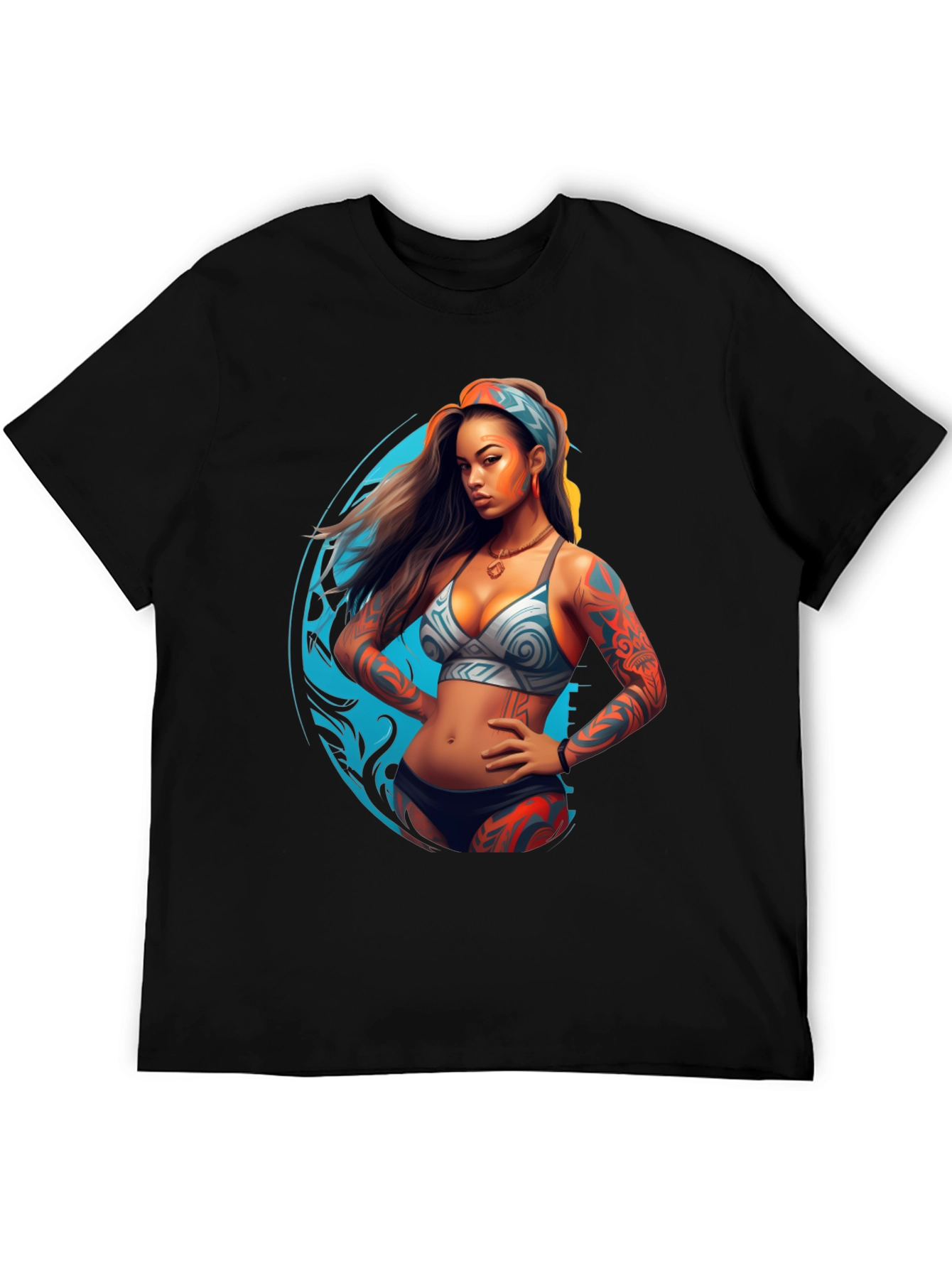 Tattooed Woman Graphic Black Tee