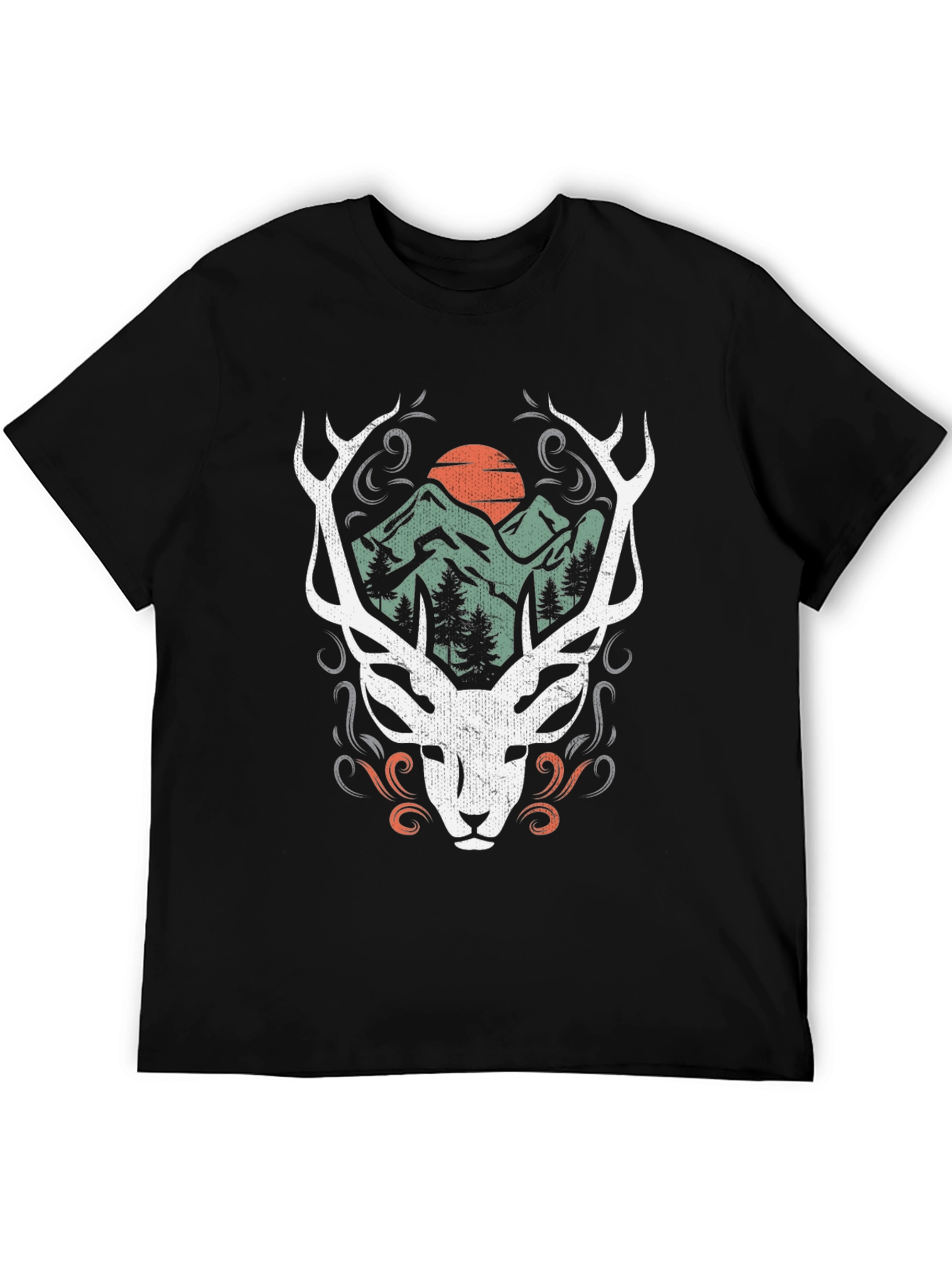 Mountain Deer Graphic Tee - Nature Inspired Design