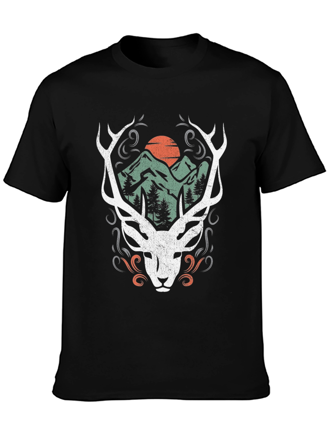 Mountain Deer Graphic Tee - Nature Inspired Design