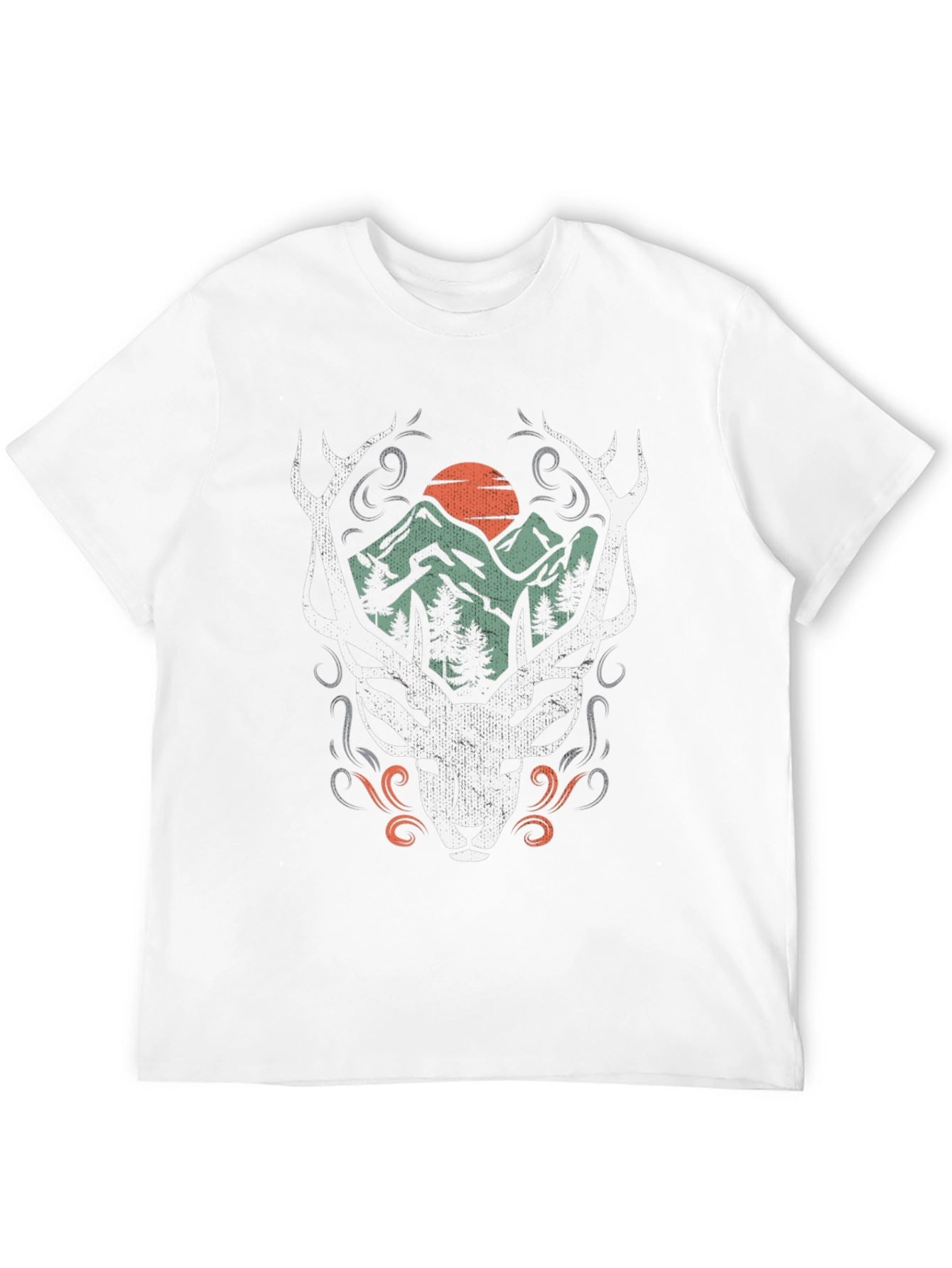Mountain Deer Graphic Tee - Nature Inspired Design